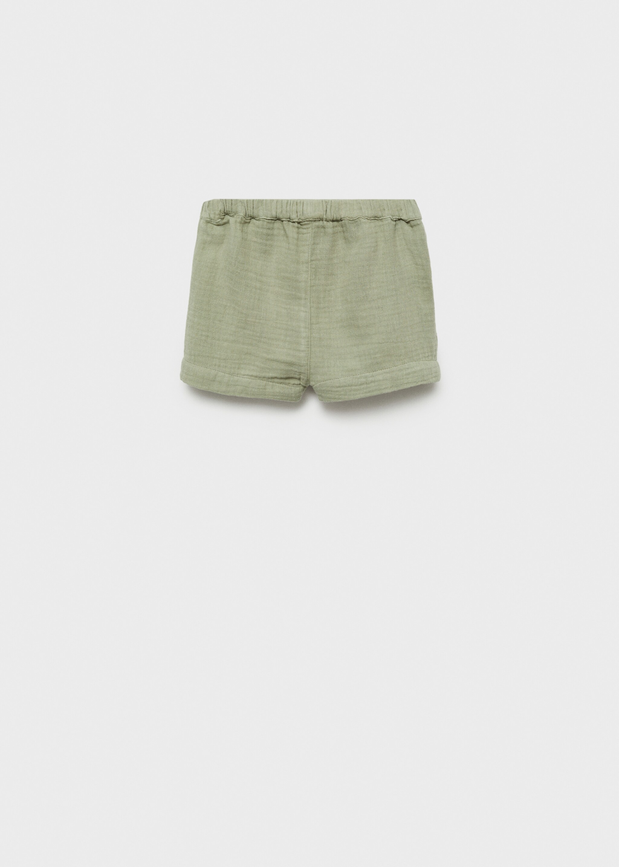Short coton poches - Verso de l’article, Vert. Ref: 77080384-00.