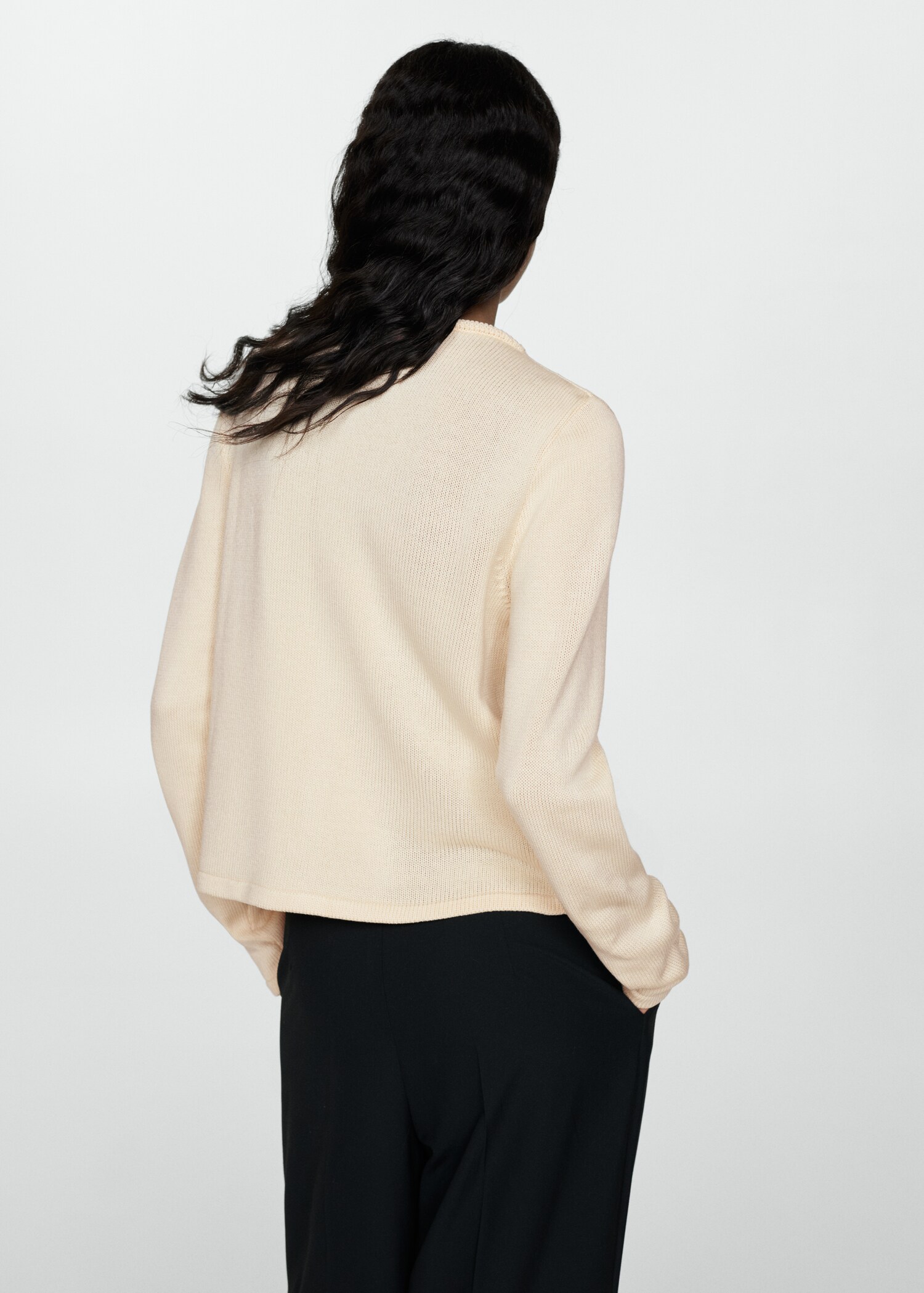 Knitted cardigan with jewel button - Reverse of the article