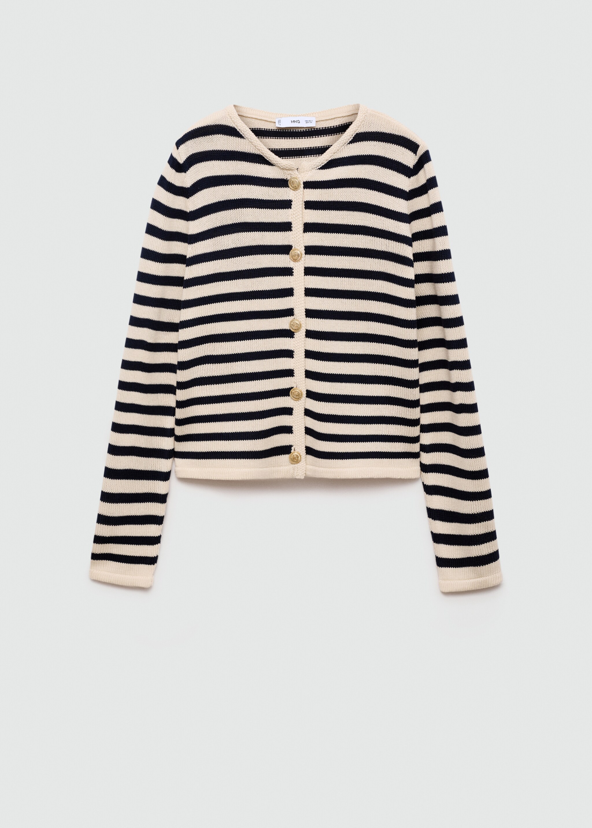 Knitted cardigan with jewel button - Article without model, Dark Navy. Ref: 77080389-00.