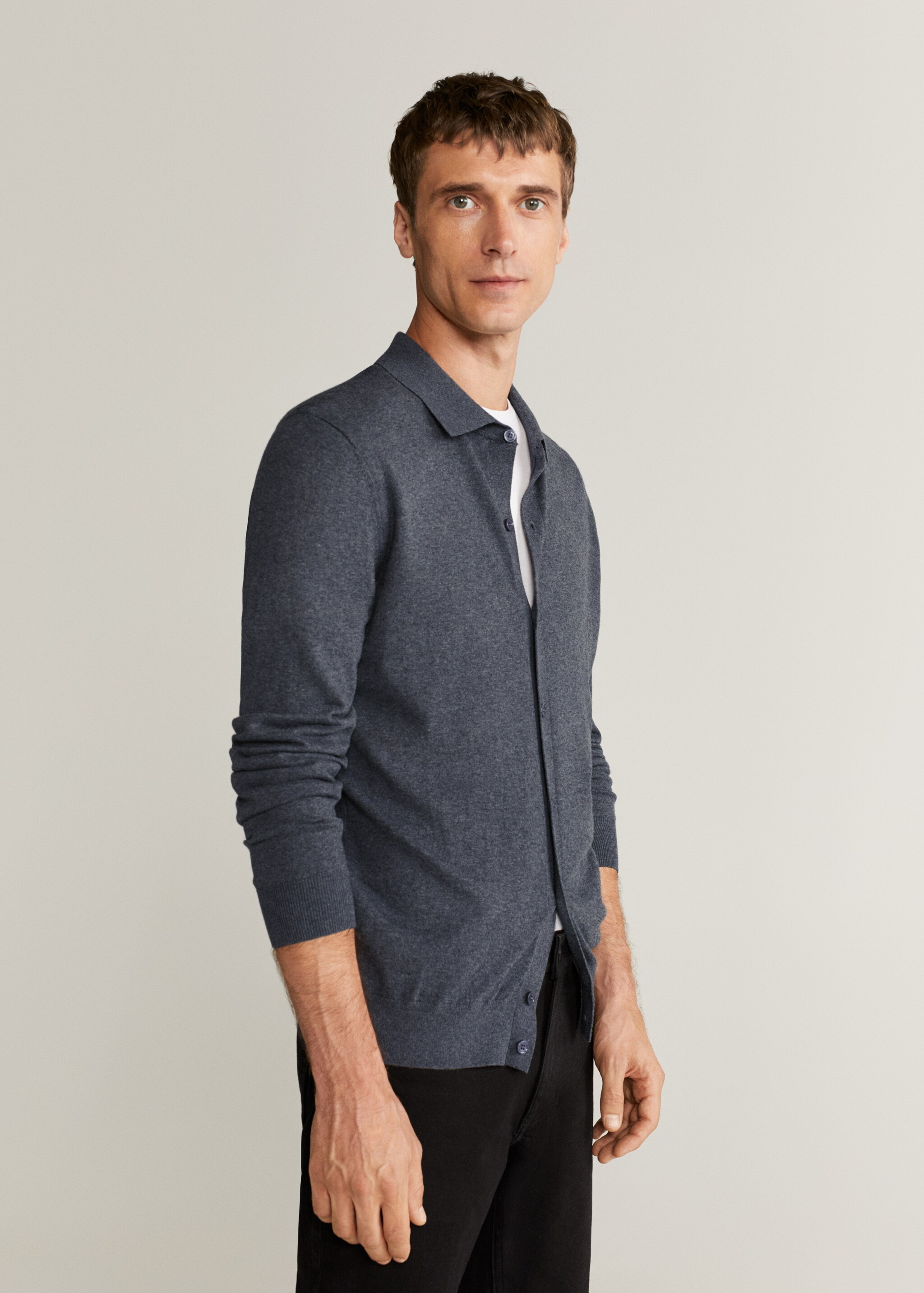 Braided knit polo shirt - Details of the article 1