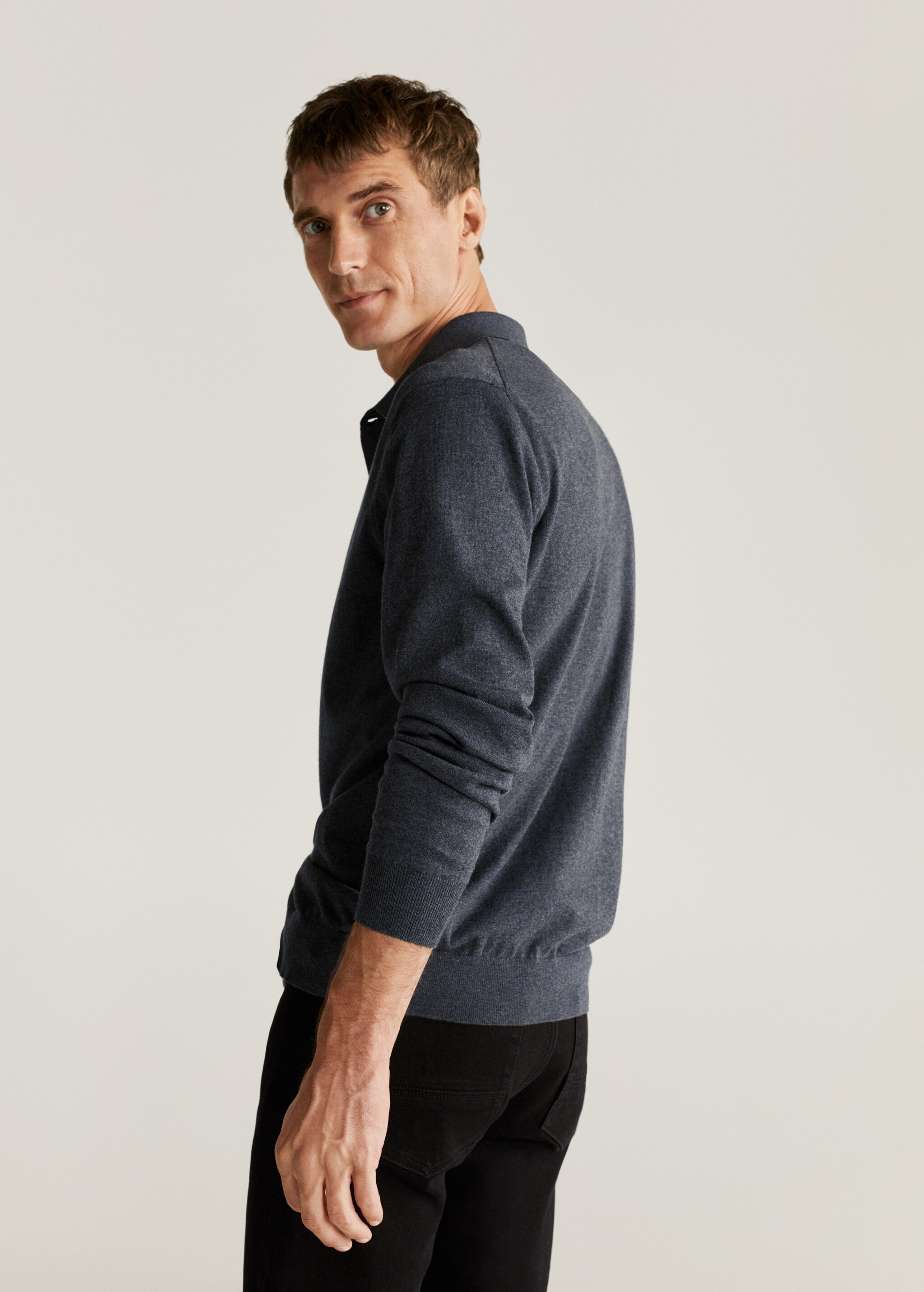 Braided knit polo shirt - Reverse of the article