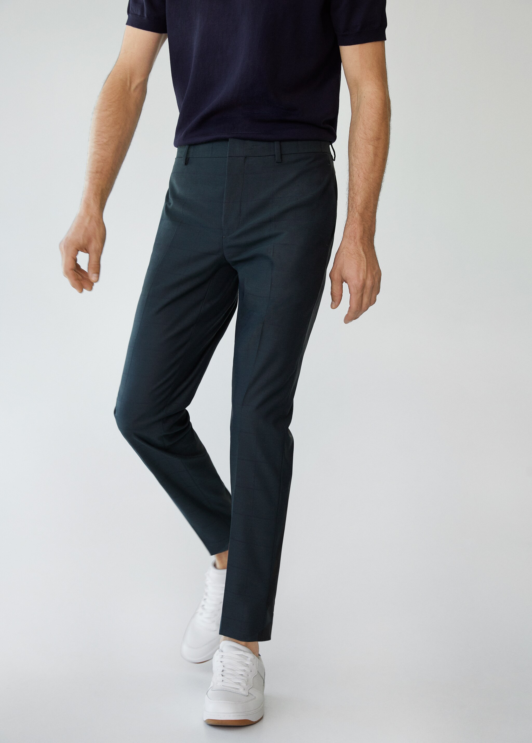 Super slim fit suit trousers - Medium plane