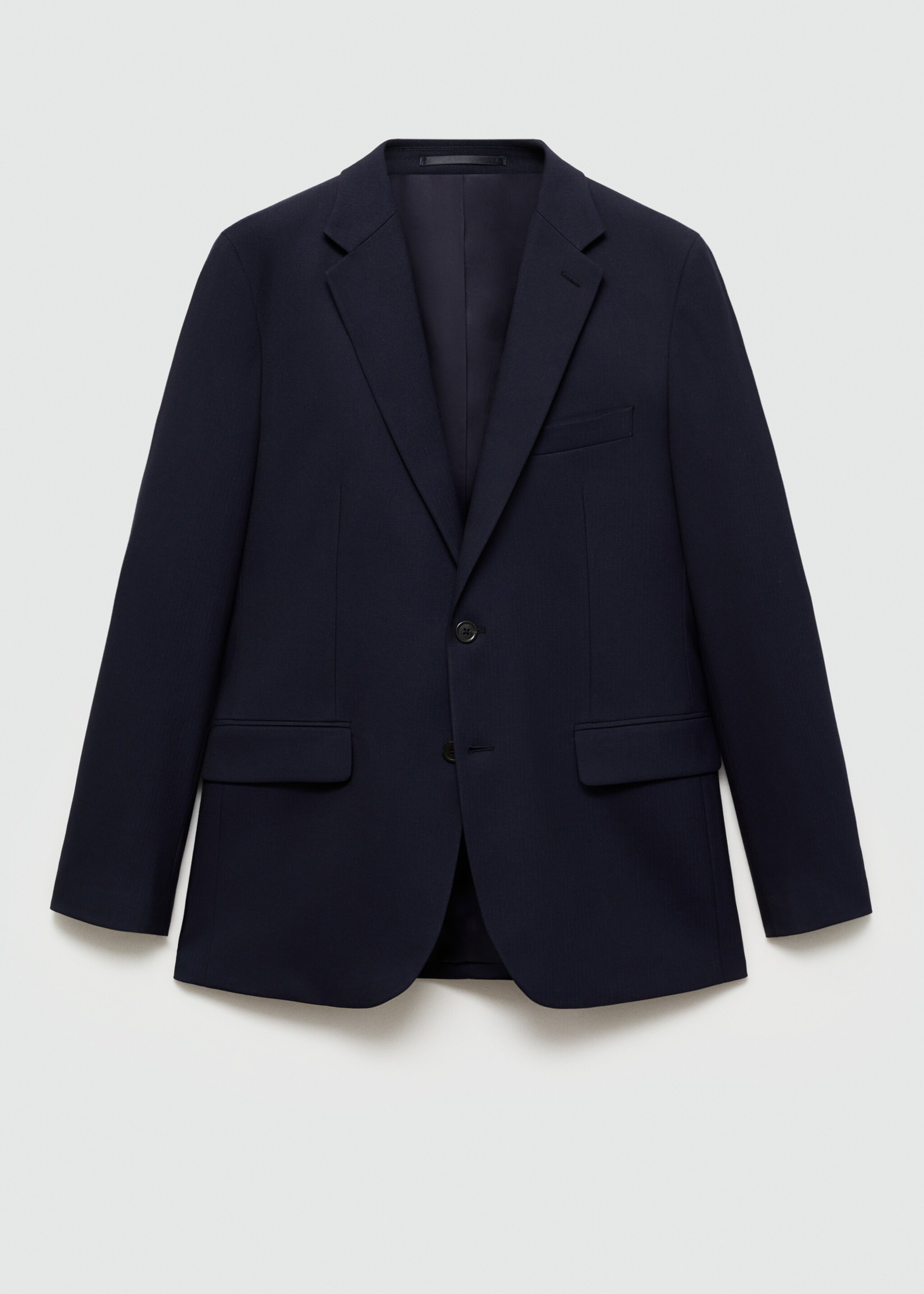 Stretch-fabric slim-fit suit jacket - Article without model, Dark Navy. Ref: 77080567-00.
