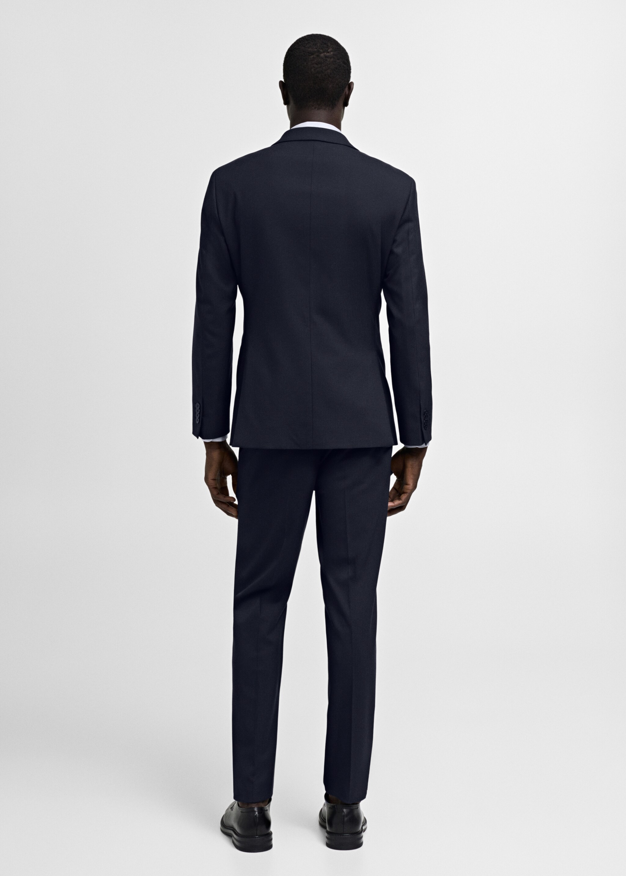 Stretch-fabric slim-fit suit jacket - Reverse of the article, Dark Navy. Ref: 77080567-00.