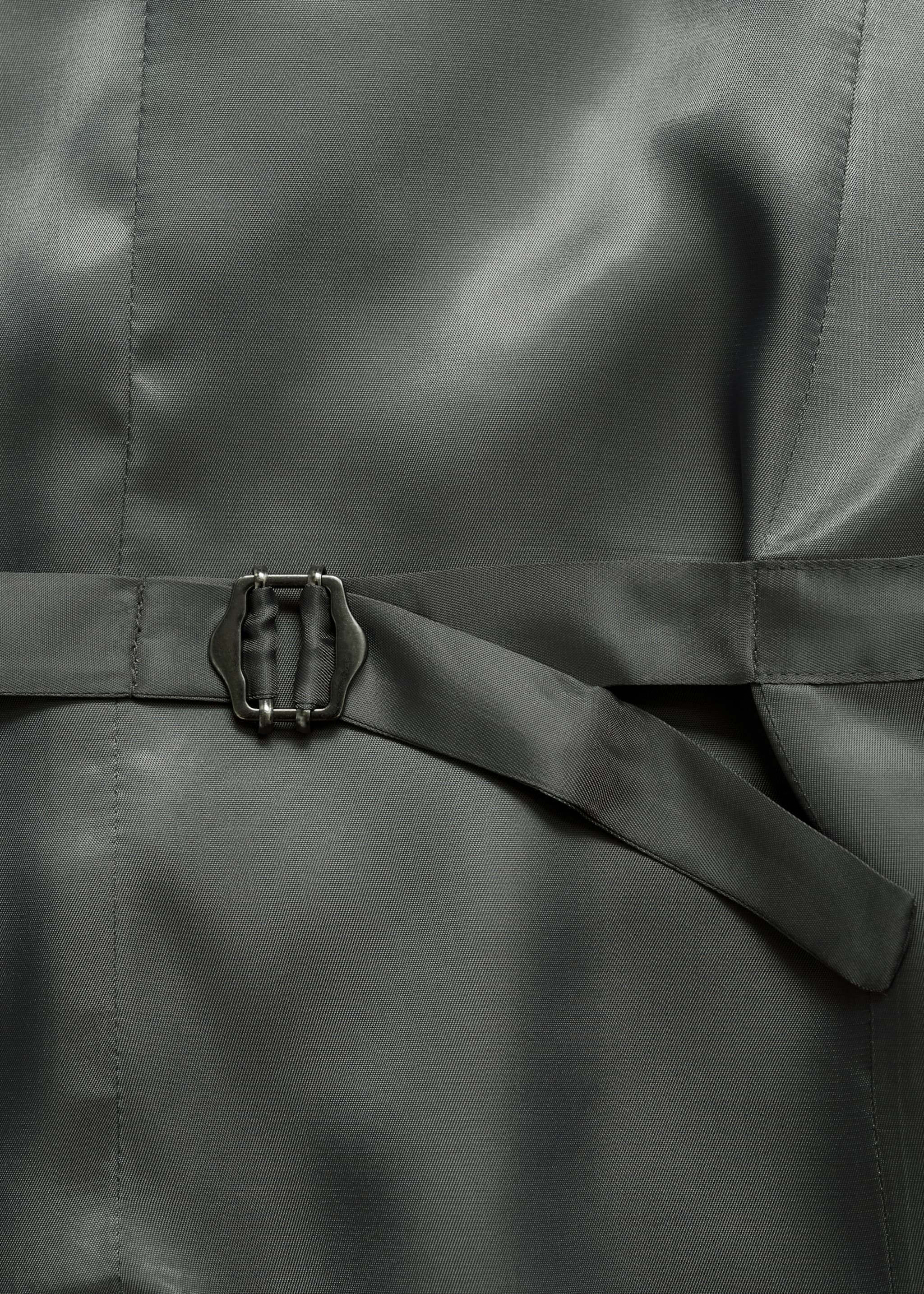 Slim-fit suit waistcoat in stretch fabric - Details of the article 0, Grey. Ref: 77080568-00.
