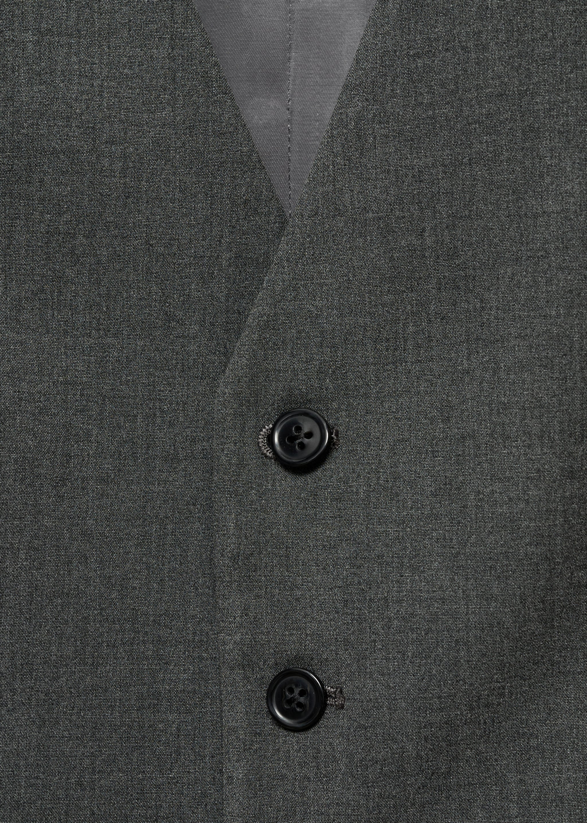 Slim-fit suit waistcoat in stretch fabric - Details of the article 8, Grey. Ref: 77080568-00.