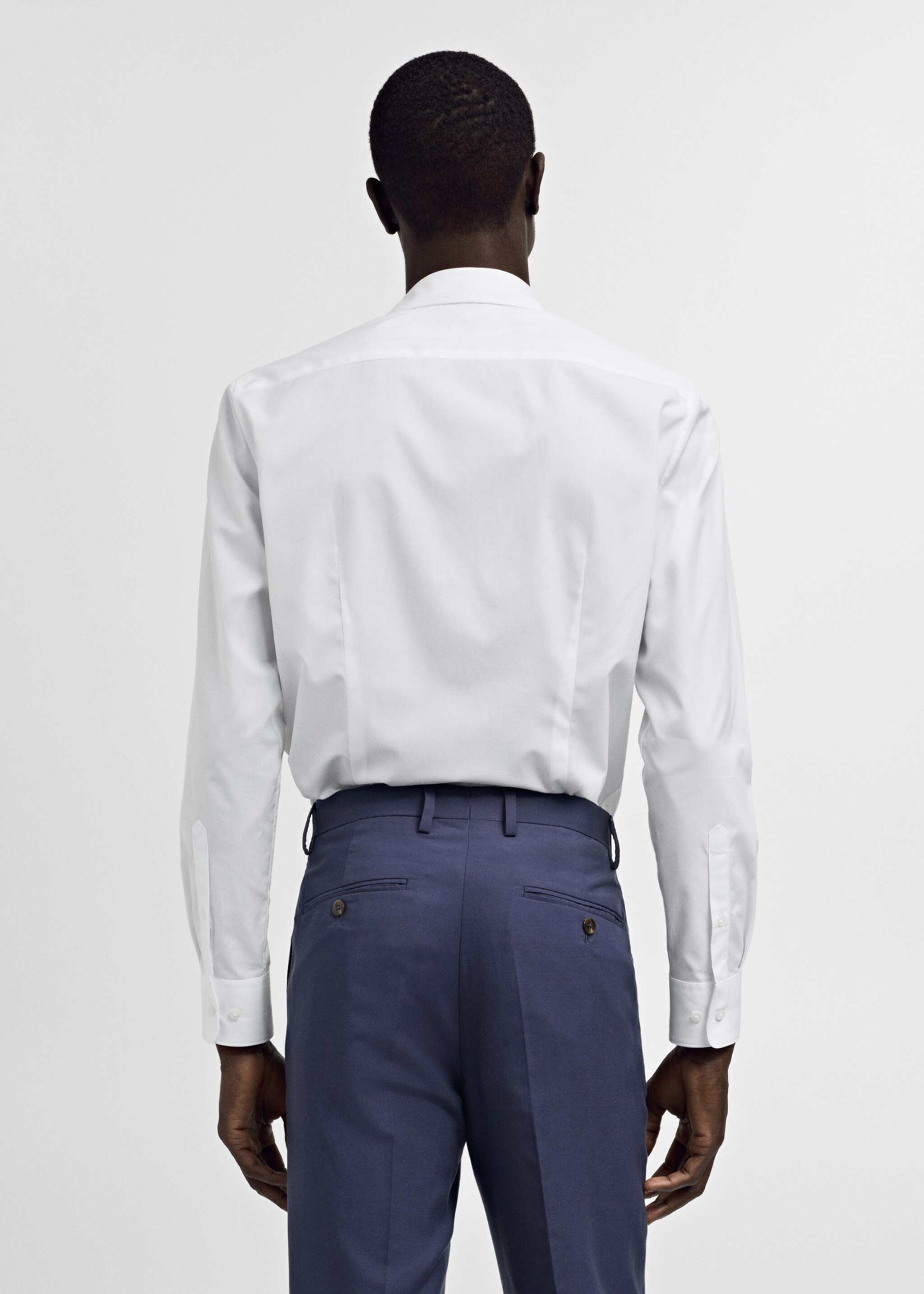 Camisa traje slim fit algodón popelín - Reverso del artículo