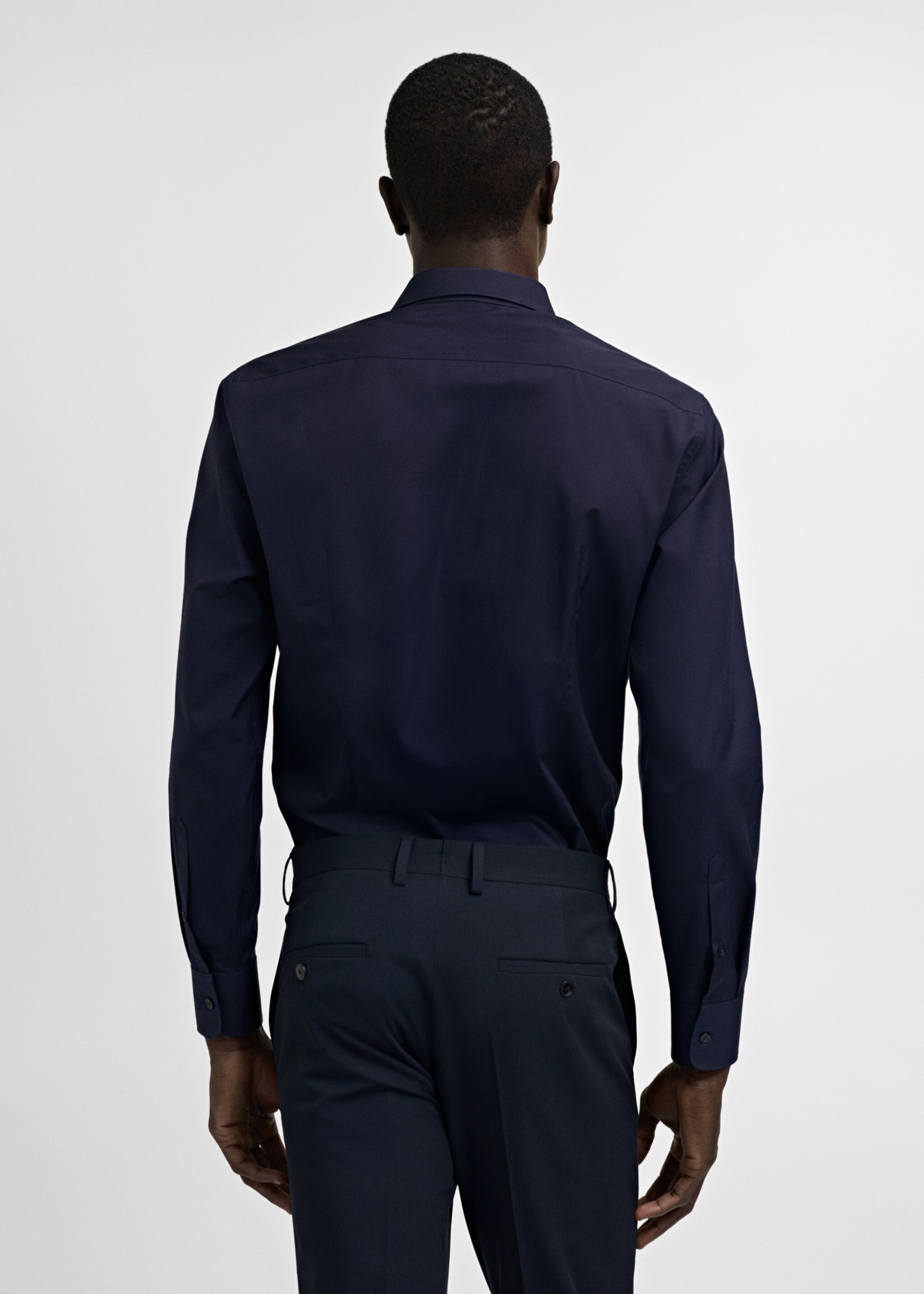 Camisa traje slim fit algodón popelín - Reverso del artículo