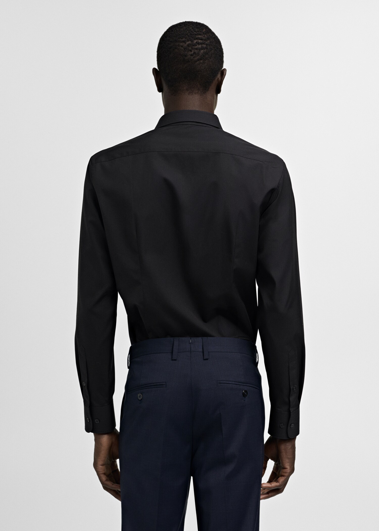 Camisa traje slim fit algodón popelín - Reverso del artículo