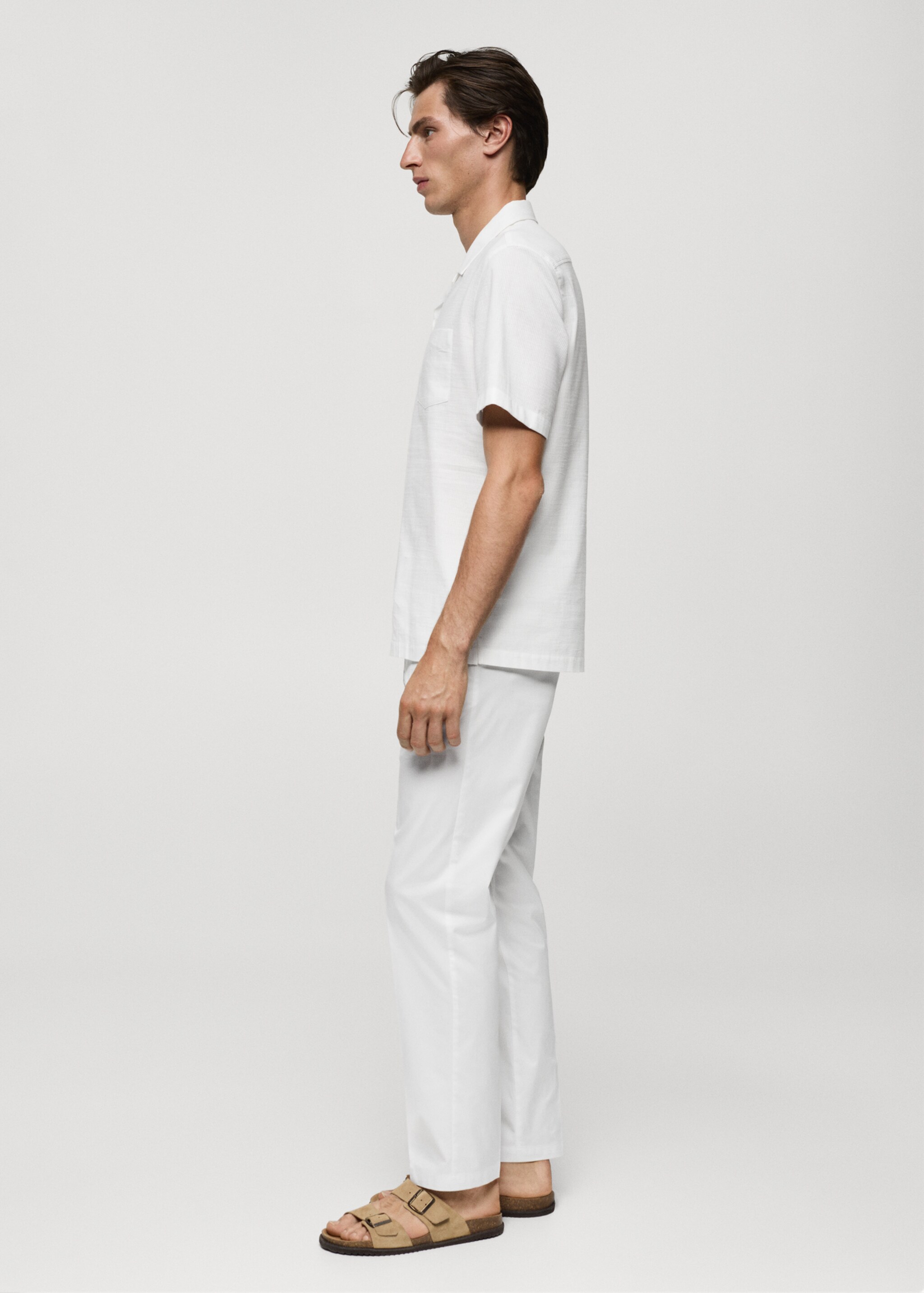 Regular-fit 100% seersucker cotton shirt - Details of the article 2