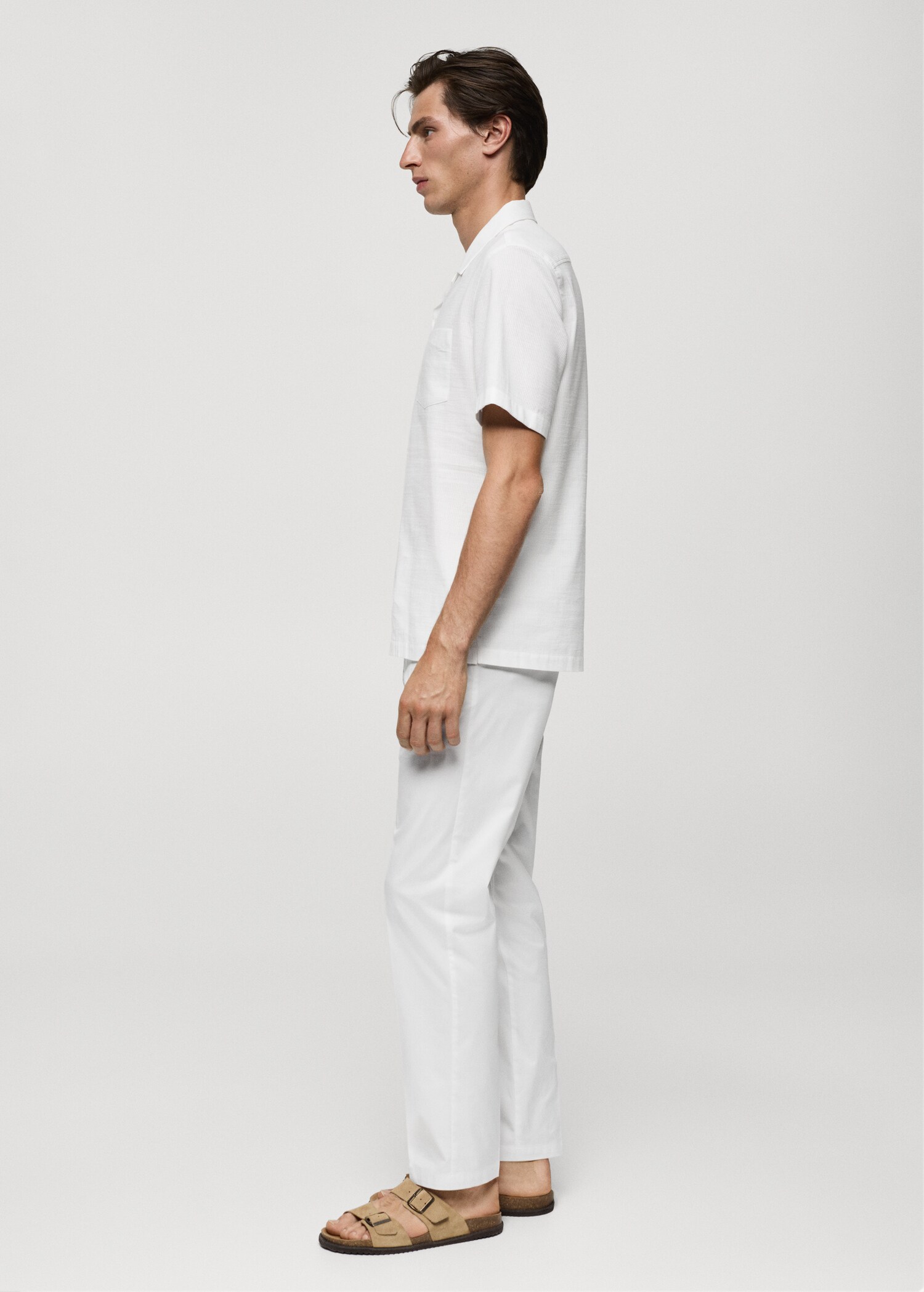Regular-fit 100% seersucker cotton shirt - Details of the article 2