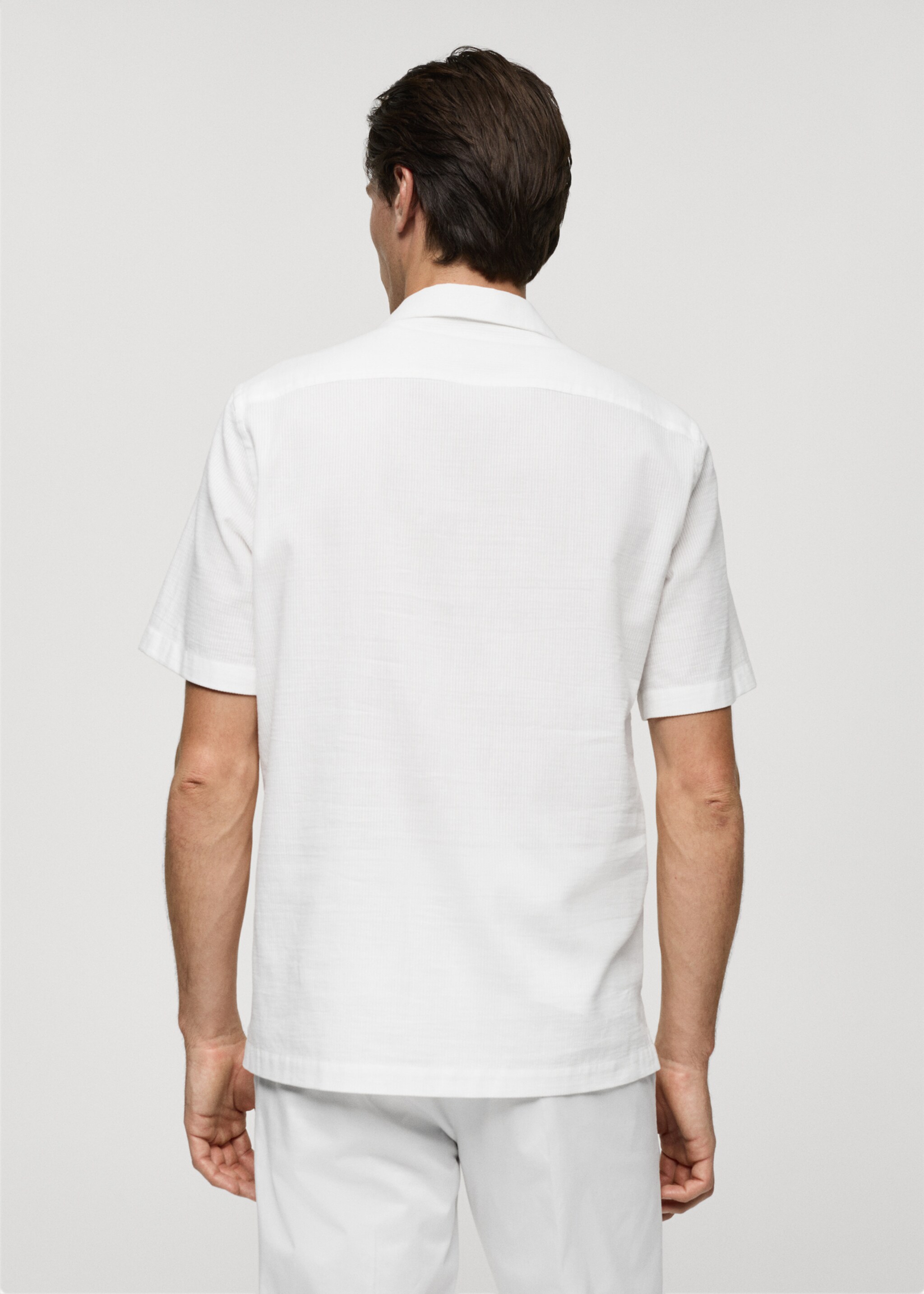Regular-fit 100% seersucker cotton shirt - Reverse of the article