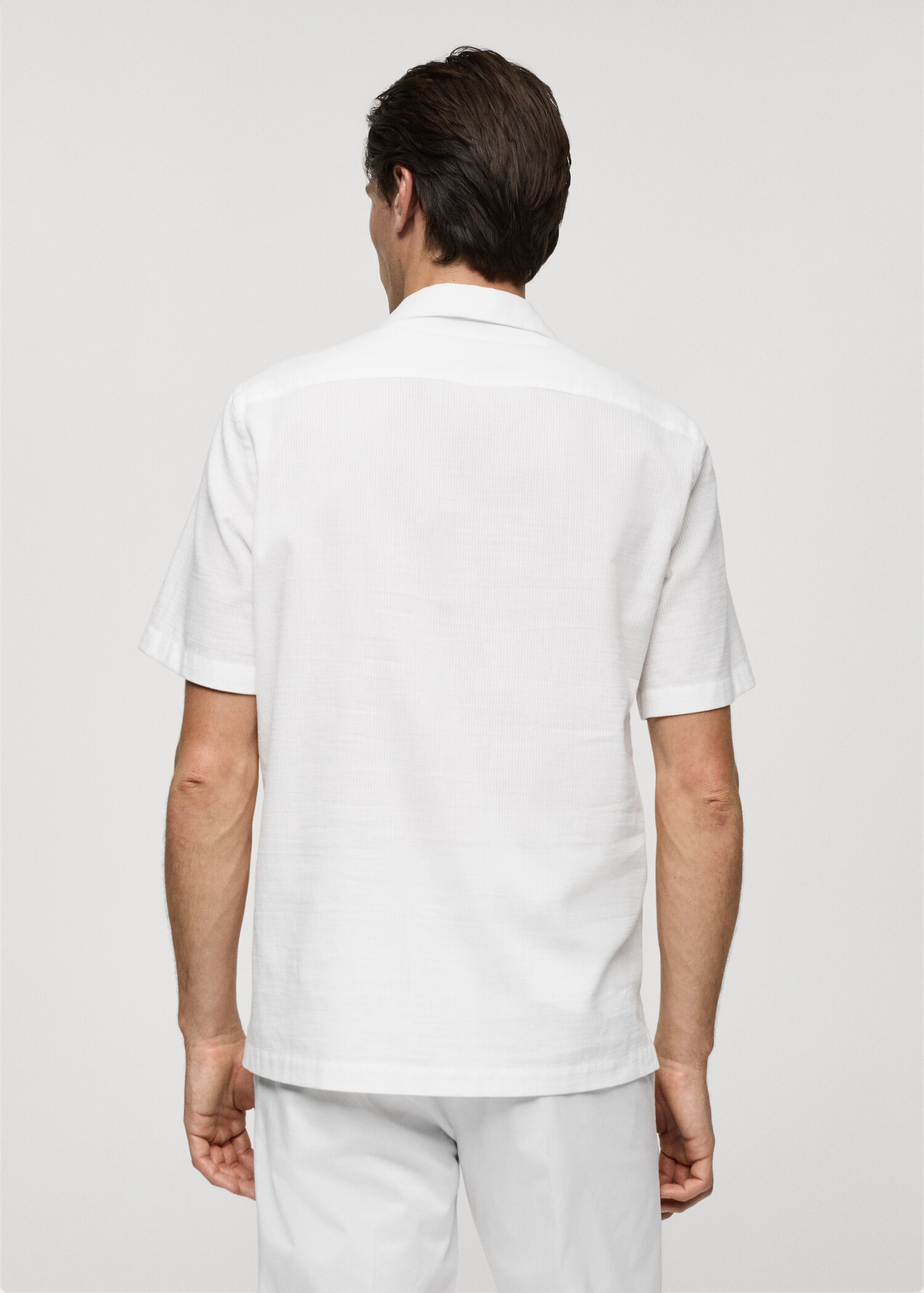 Regular-fit 100% seersucker cotton shirt - Reverse of the article
