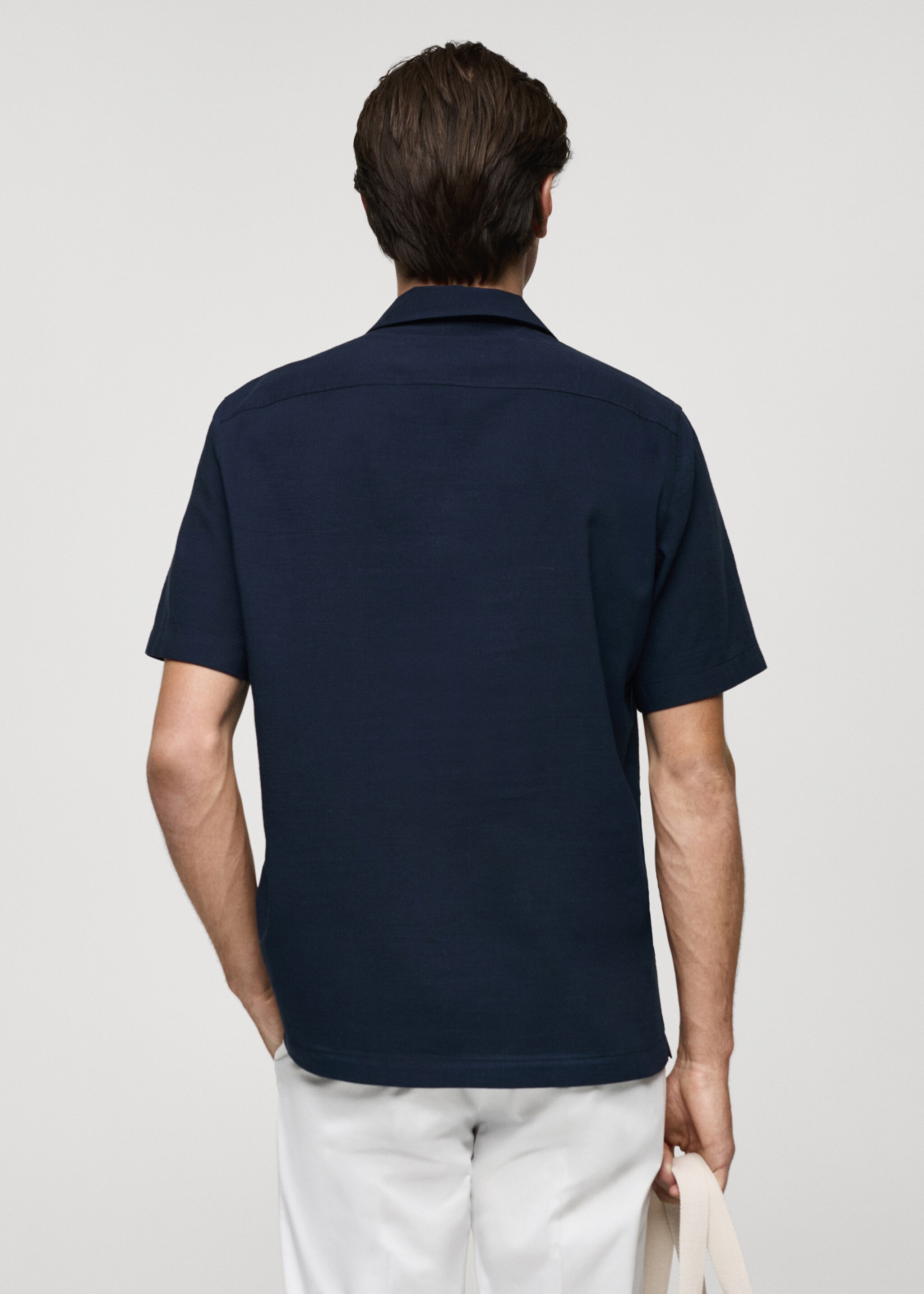 Regular-fit 100% seersucker cotton shirt - Reverse of the article