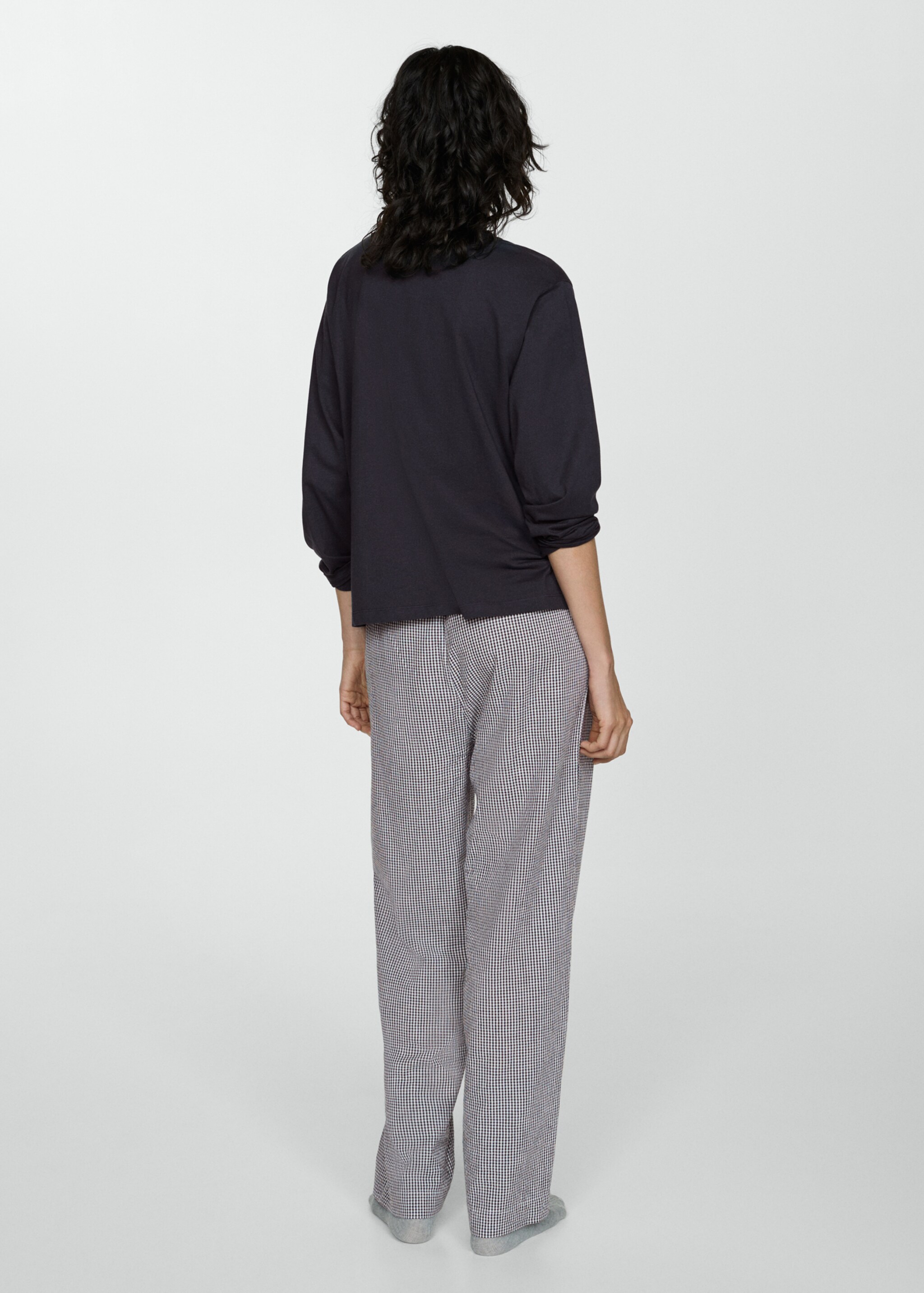 Two-piece cotton pyjamas - Reverse of the article, Dark Navy. Ref: 77080574-00.