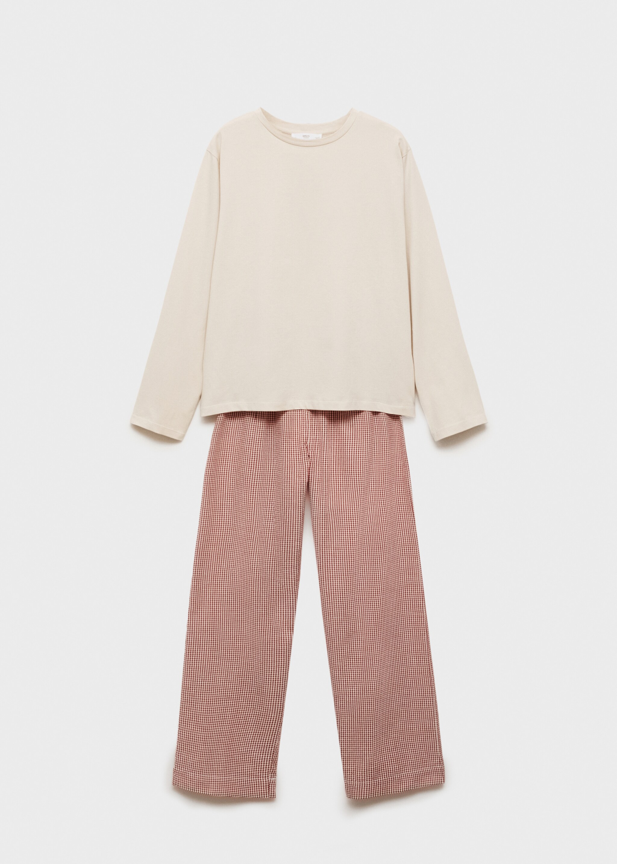 Two-piece cotton pyjamas - Article without model, Maroon. Ref: 77080574-00.