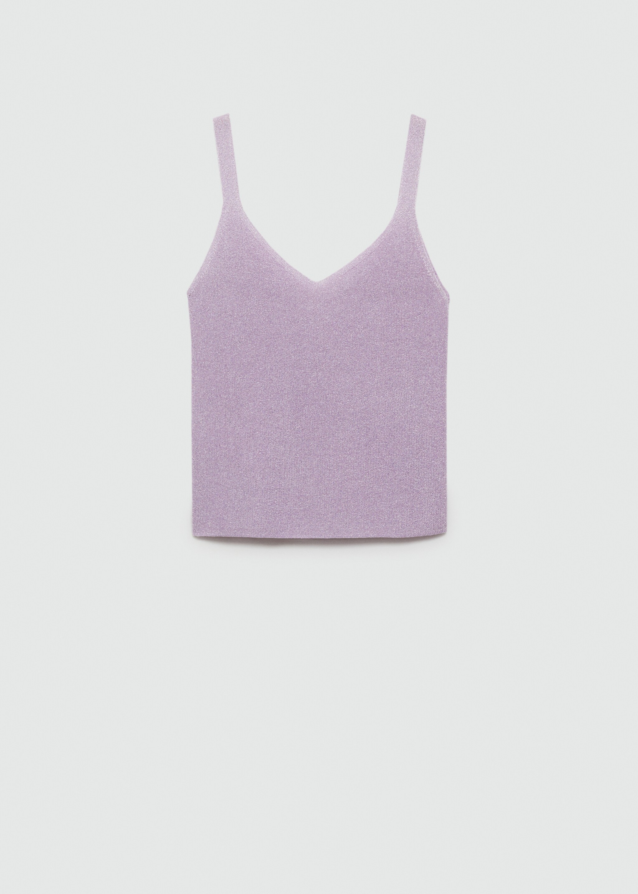 Úpletový lurexový top - Zboží bez modelu, Světle/pastelově purpurová. Ref: 77080578-00.