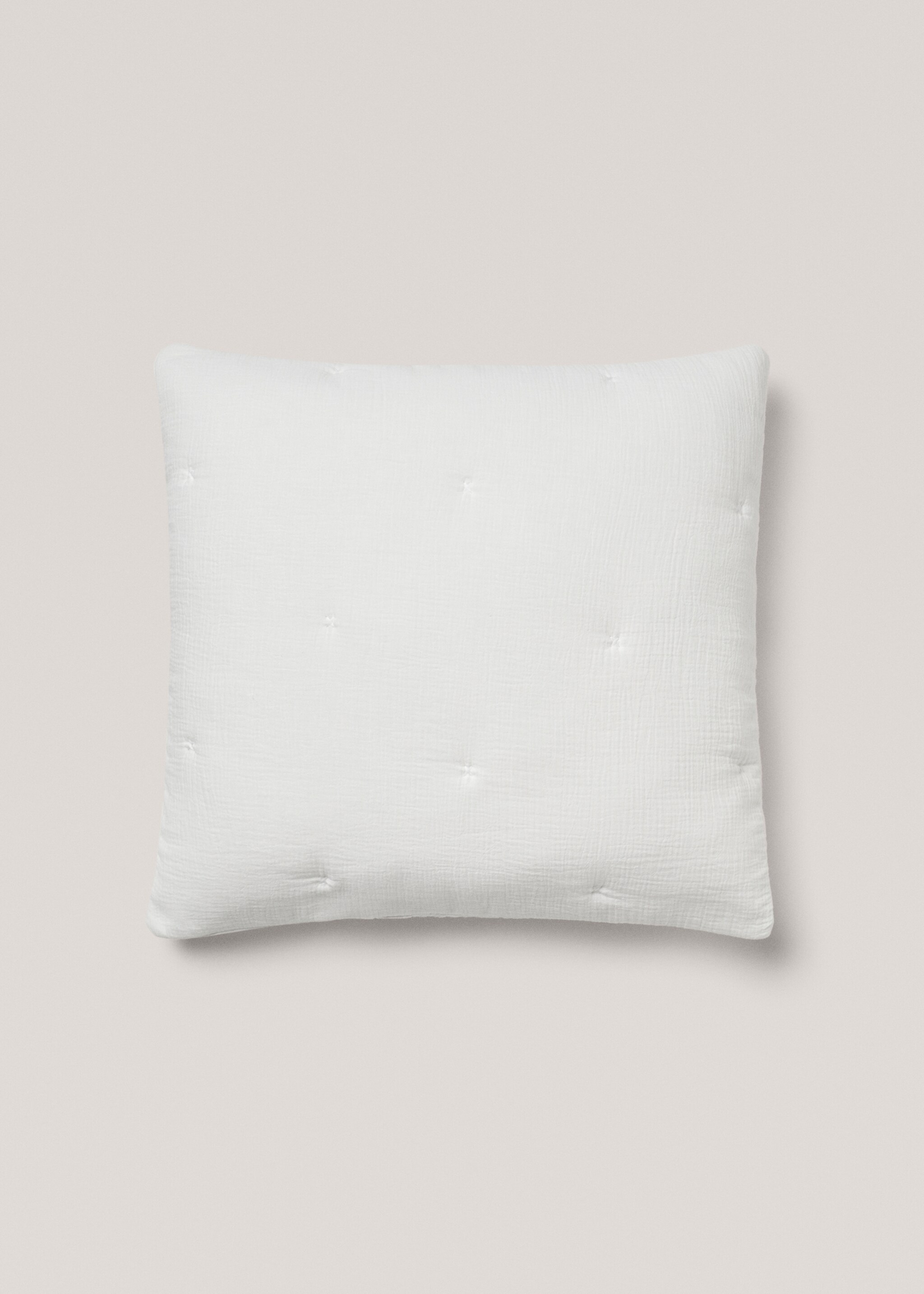 Vadderat kuddfodral i bomull - Artikel utan modell, Vit. Ref: 77080580-00.