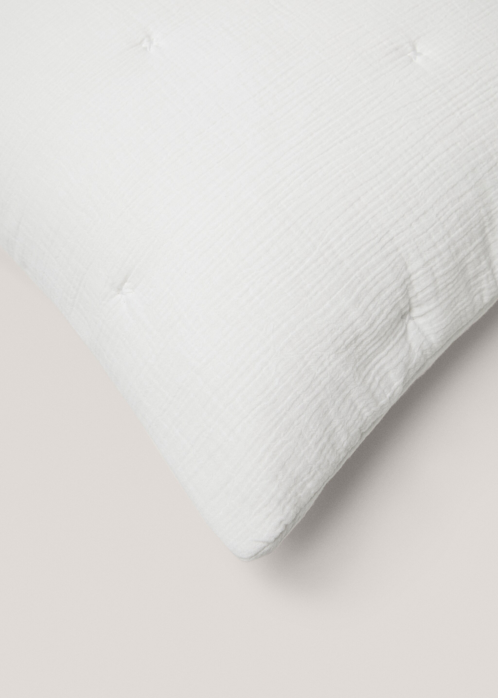 Vadderat kuddfodral i bomull - Detaljer om artikeln 4, Vit. Ref: 77080580-00.