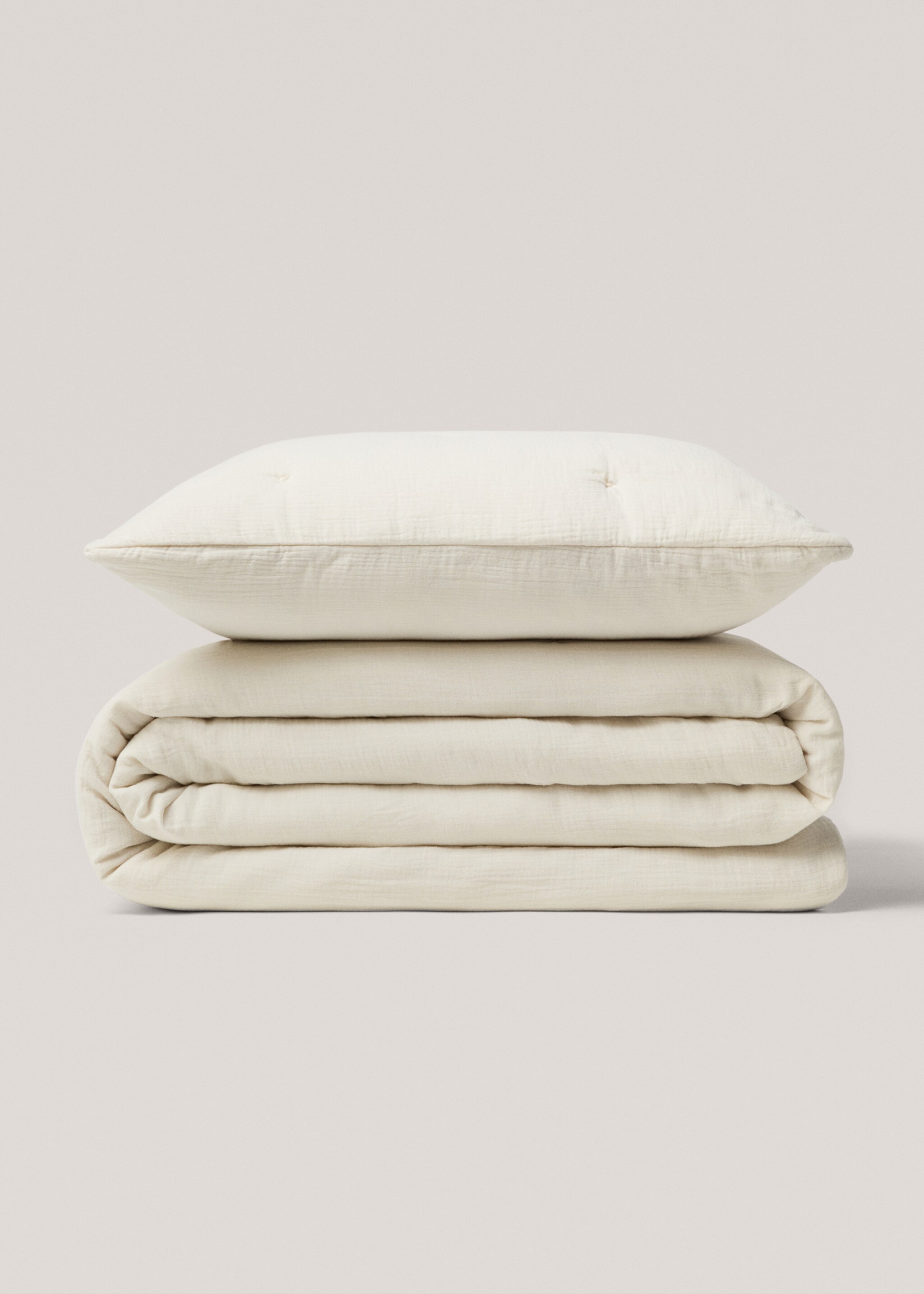 Vadderat kuddfodral i bomull - Detaljer om artikeln 4, Ljus/Pastellgrå. Ref: 77080580-00.