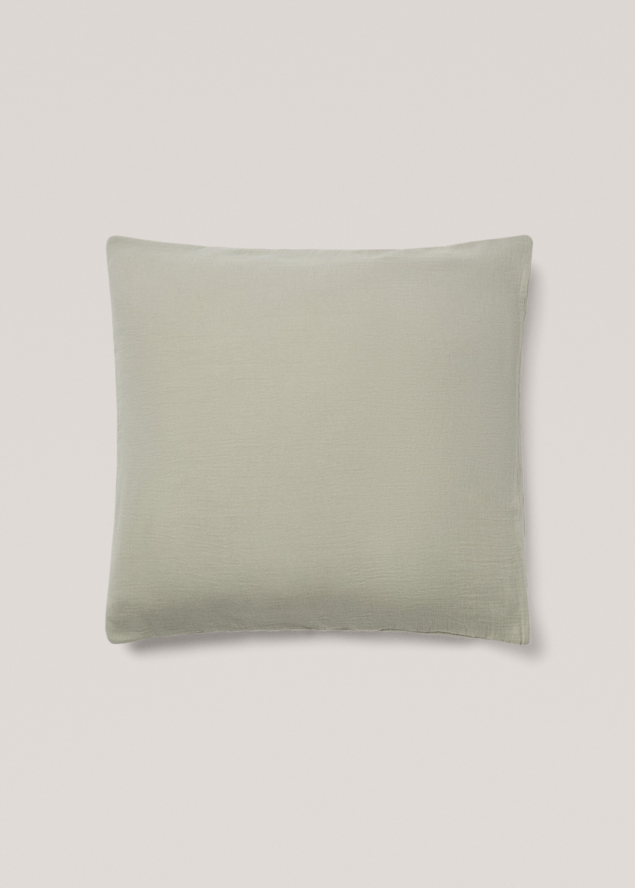 Padded cotton cushion case - Details of the article 1, Medium Brown. Ref: 77080580-00.