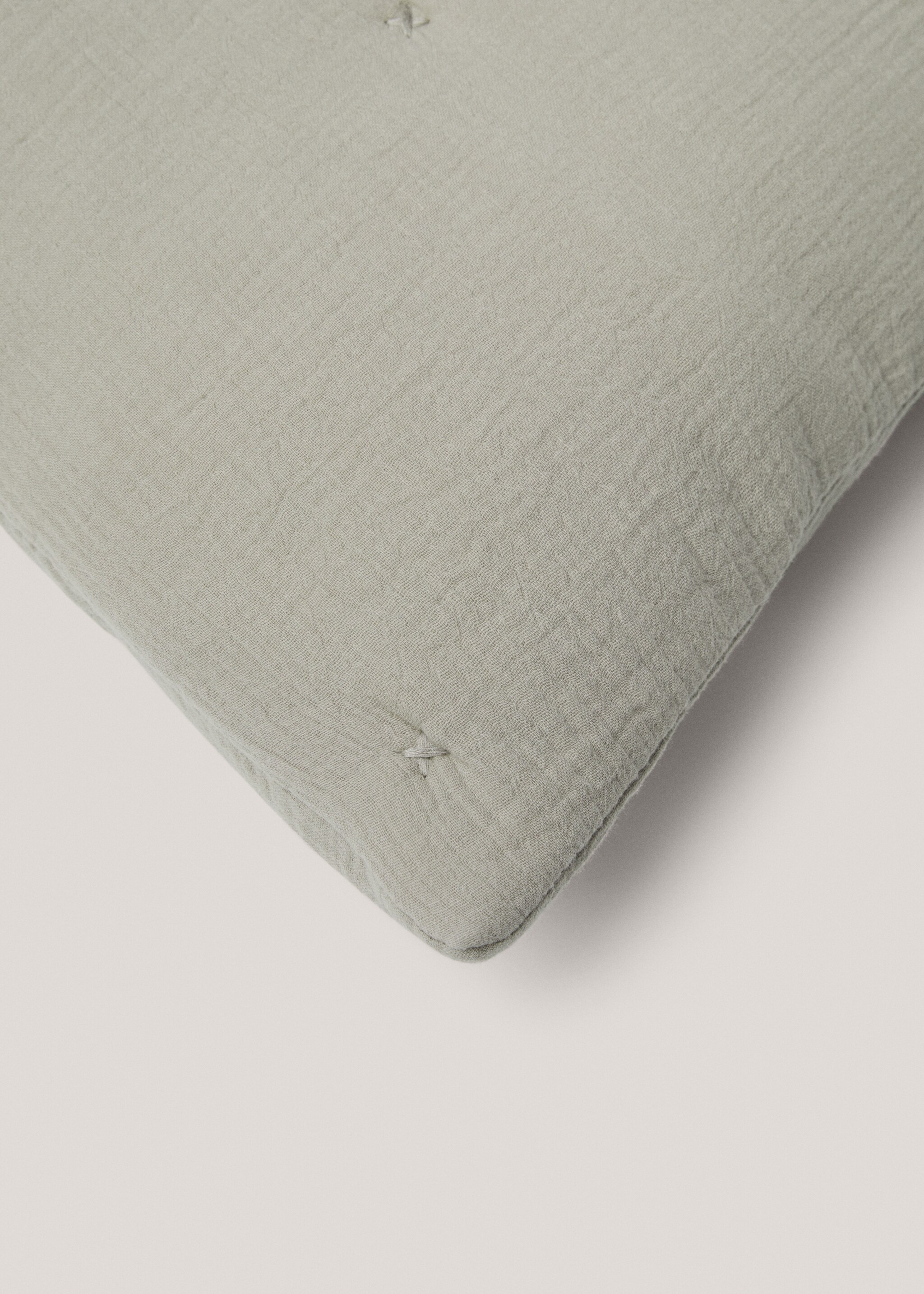 Padded cotton cushion case - Details of the article 3, Medium Brown. Ref: 77080580-00.