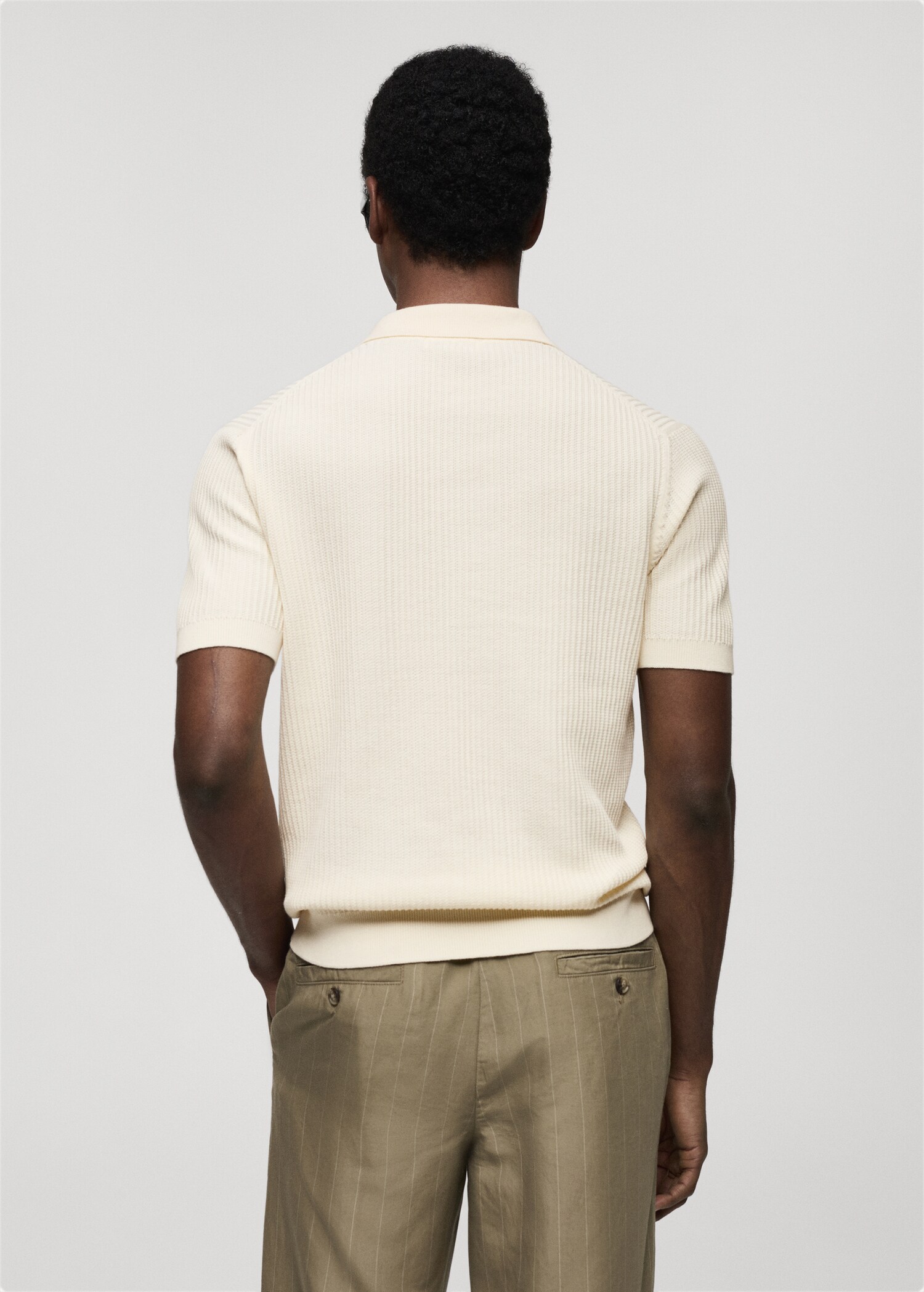 Polo punto algodón canalé - Reverso del artículo