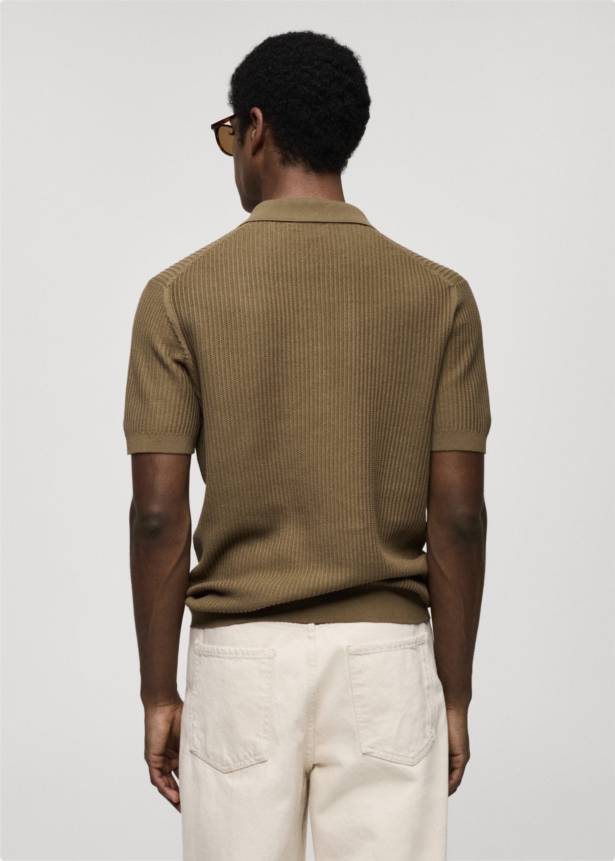 Polo punto algodón canalé - Reverso del artículo