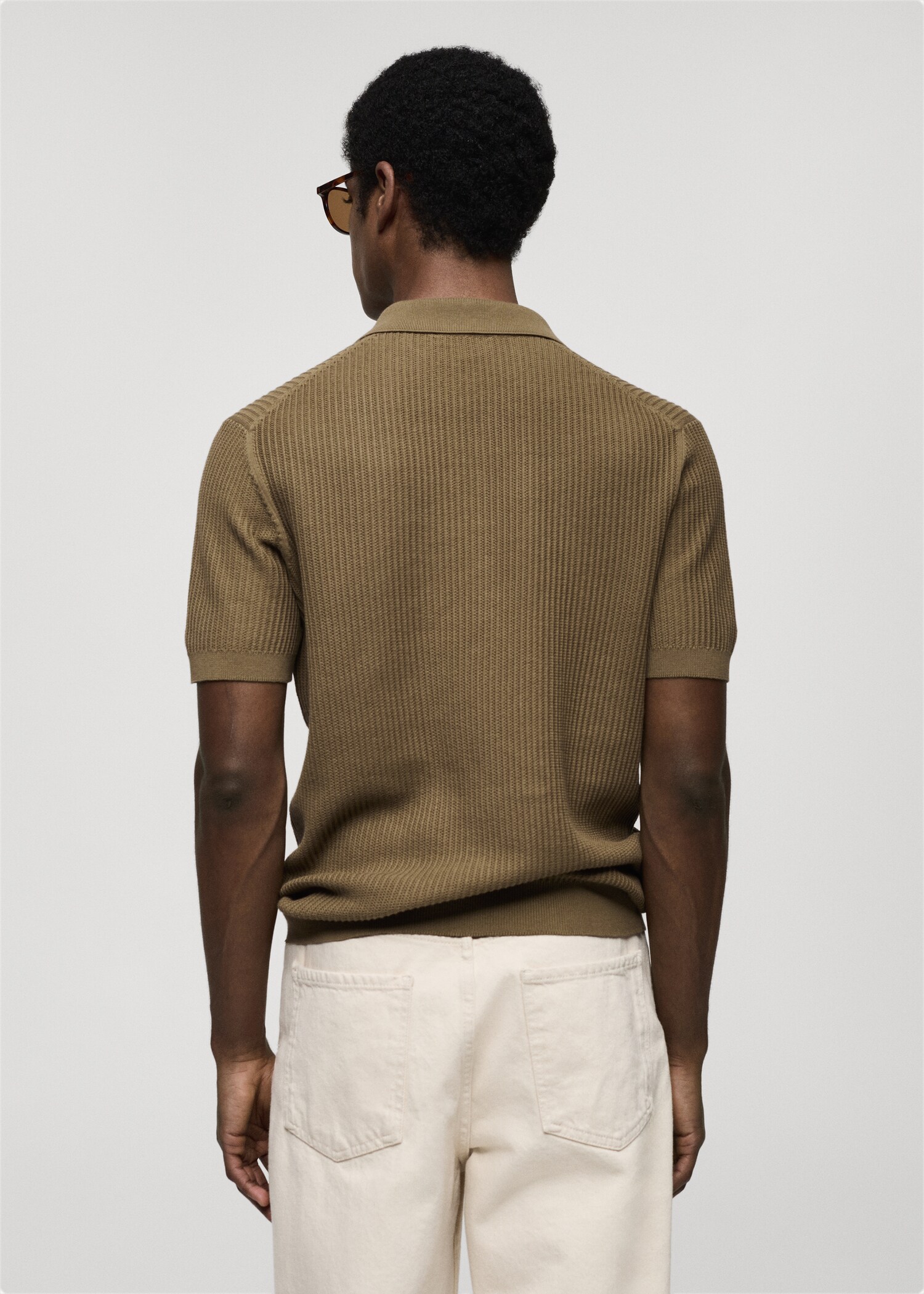 Polo punto algodón canalé - Reverso del artículo