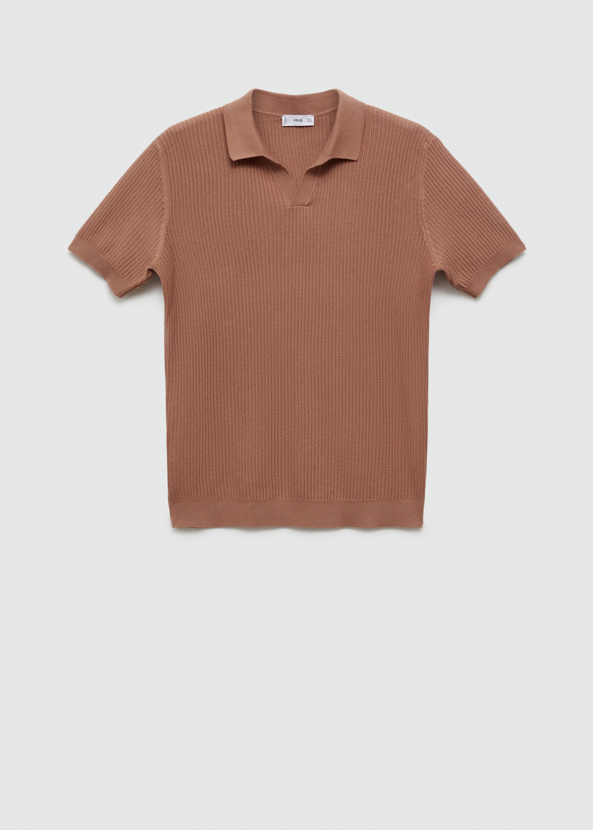 Geripptes Strick-Poloshirt aus Baumwolle - Artikel ohne Model