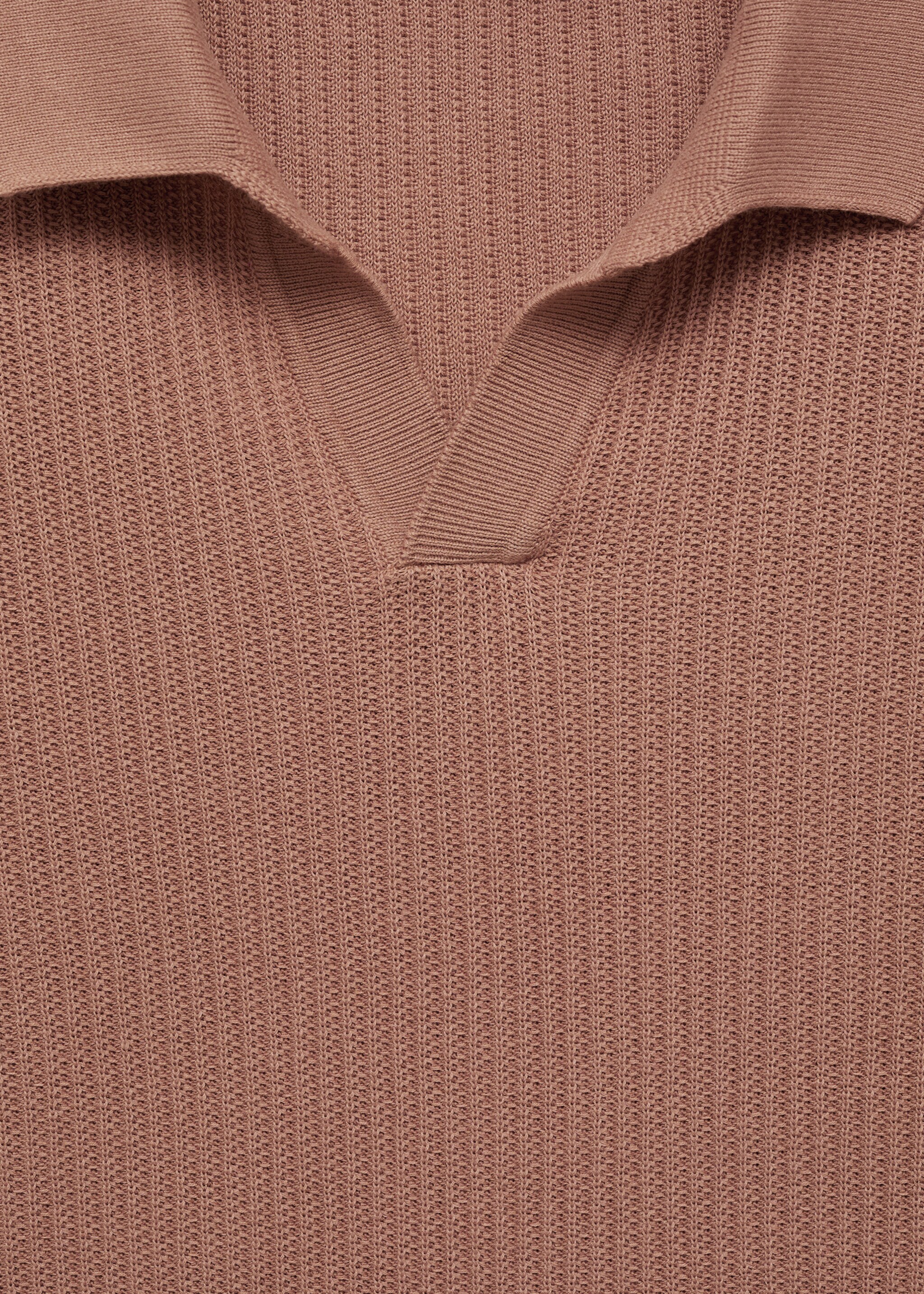 Geripptes Strick-Poloshirt aus Baumwolle - Detail des Artikels 8