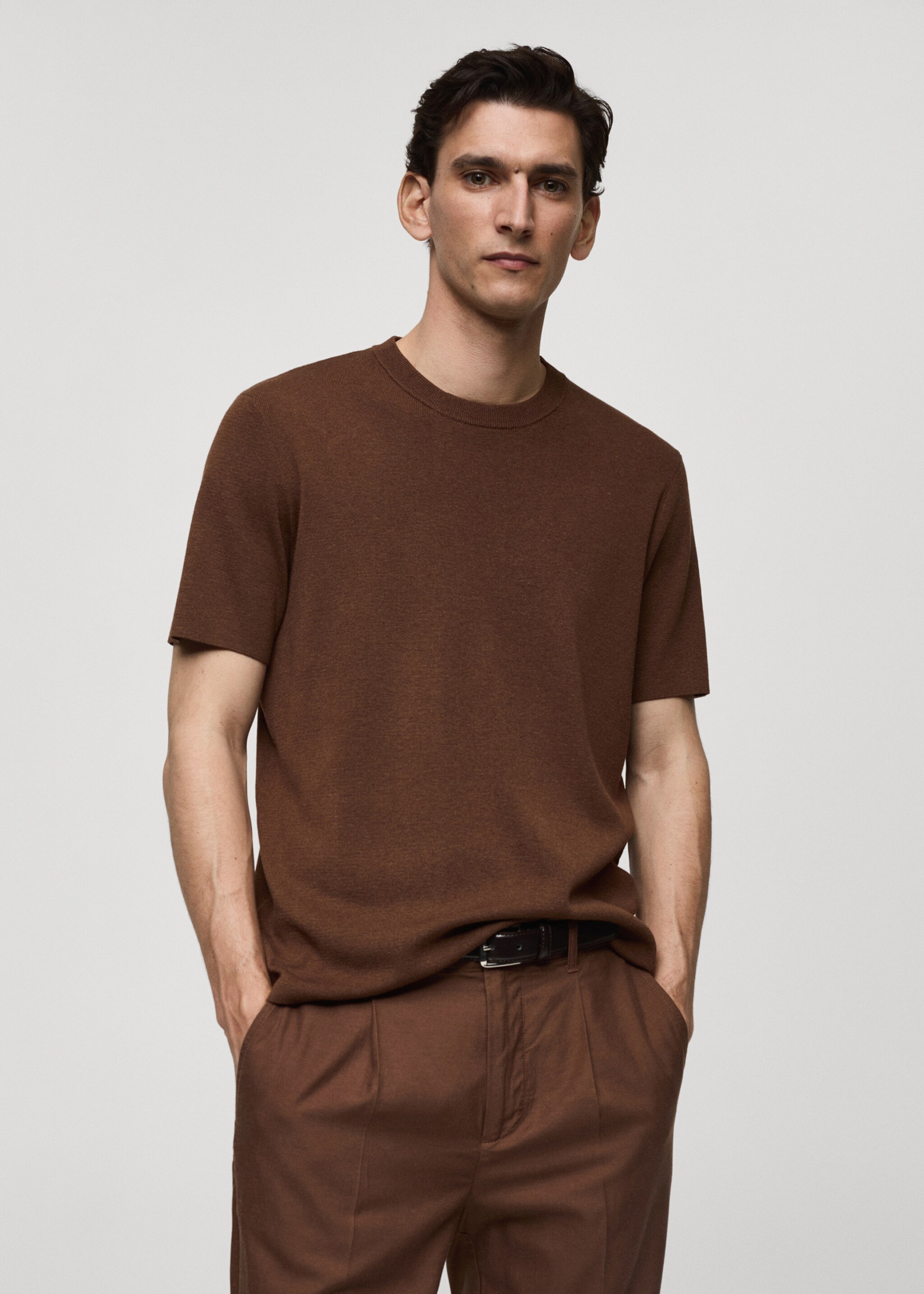 Knit cotton T-shirt - Medium plane