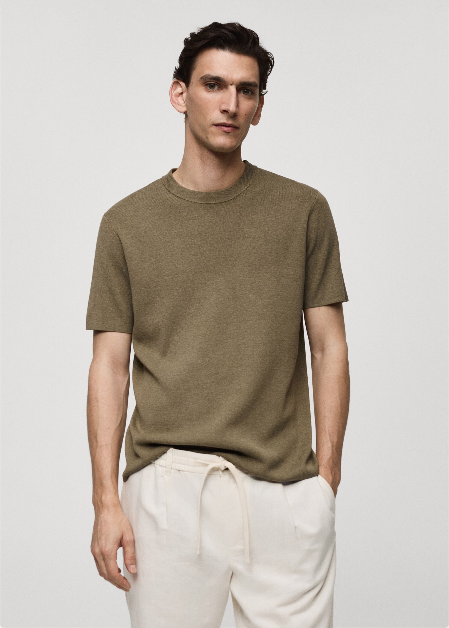 Knit cotton T-shirt - Medium plane
