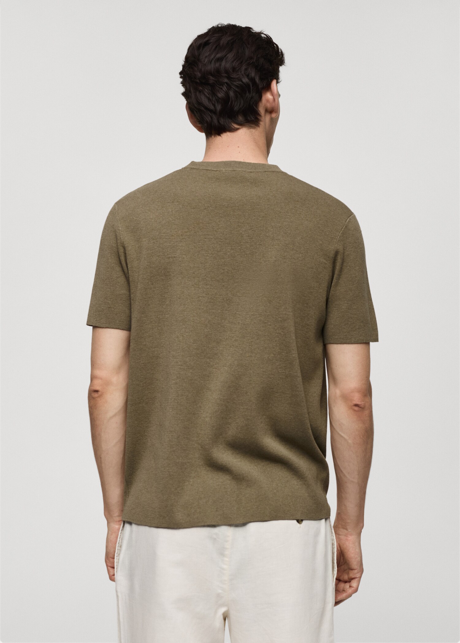 Knit cotton T-shirt - Reverse of the article