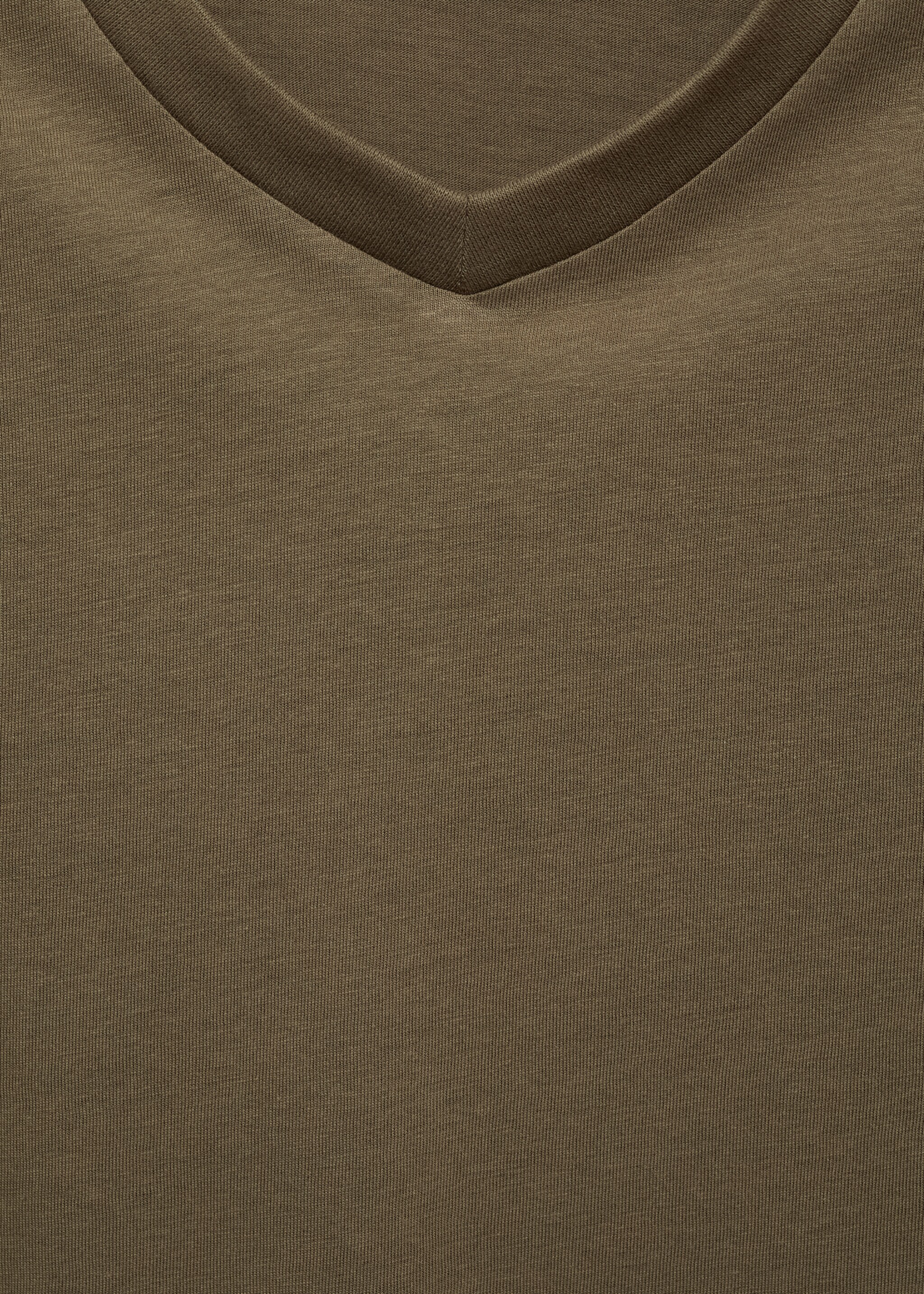 V-ringad t-shirt slim fit bomull - Detaljer om artikeln 8, Mellanbrun. Ref: 77080584-00.
