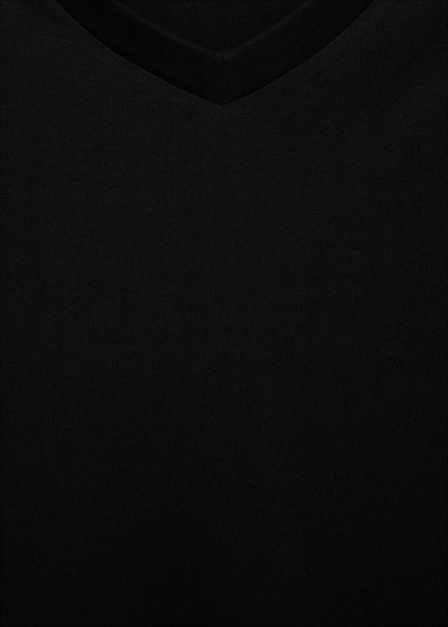 Slim-fit cotton V-neck t-shirt - Details of the article 8