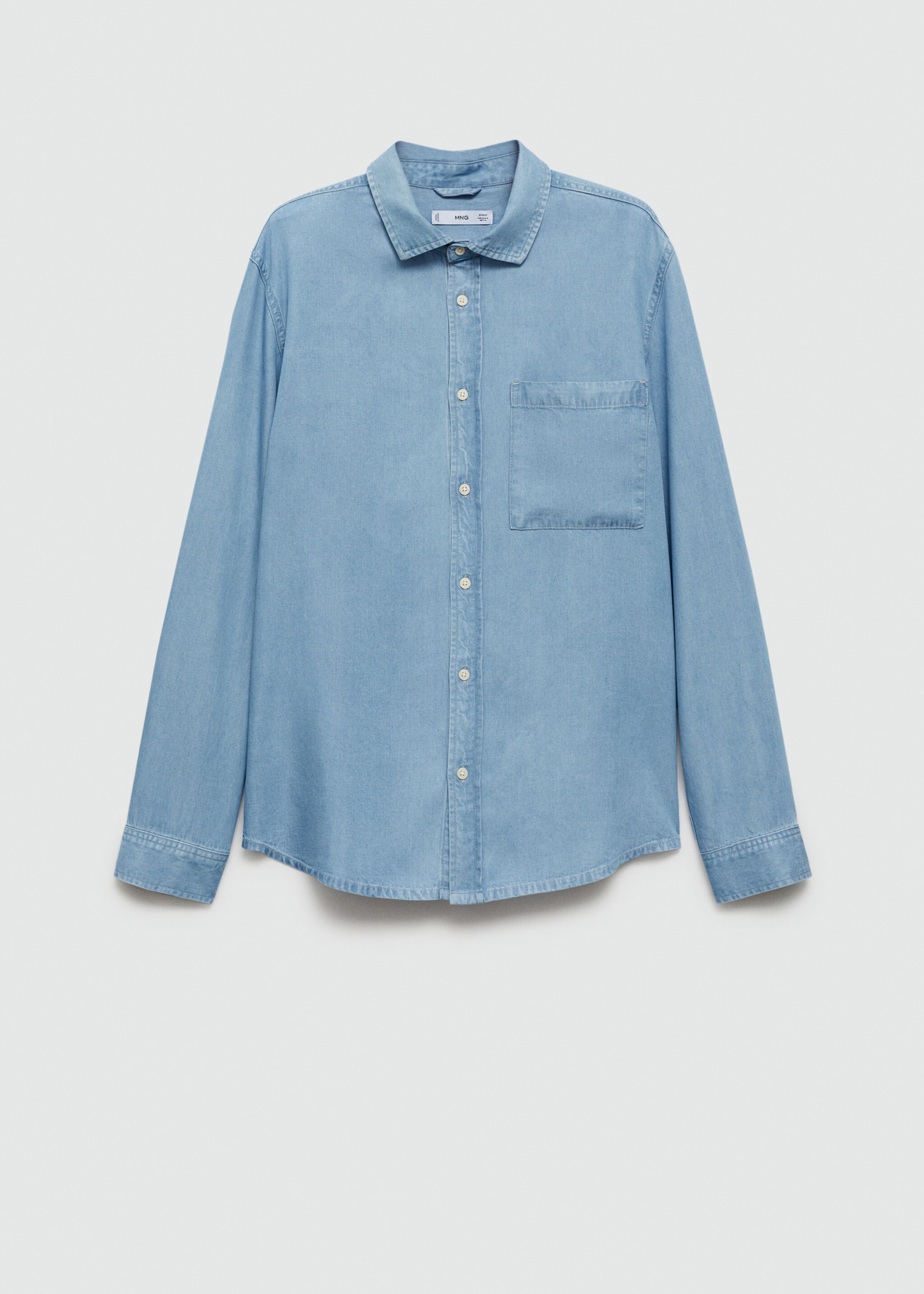 Regular-fit 100% Tencel shirt - Article without model, Light Blue. Ref: 77080590-00.