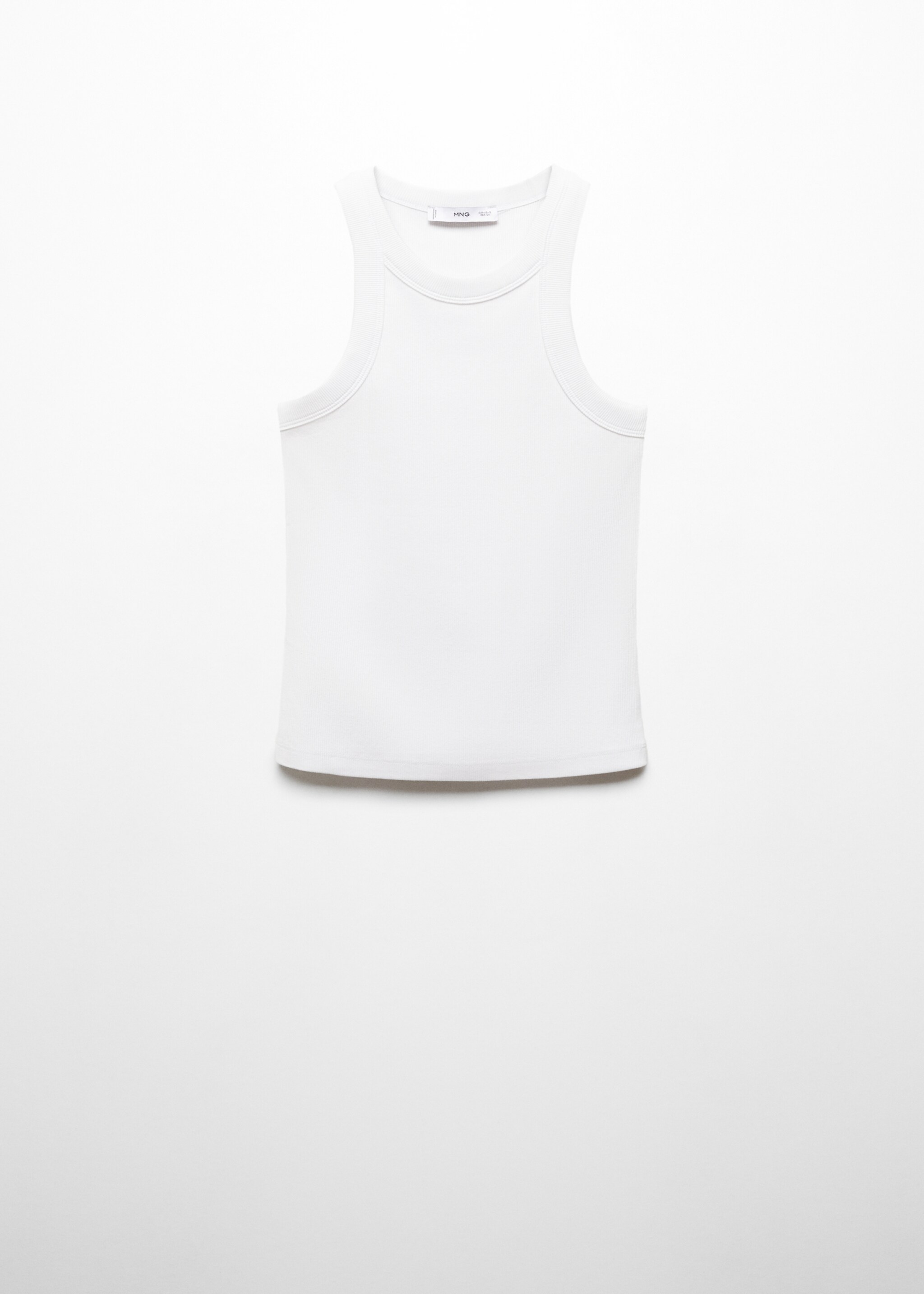 Ribbed cotton-blend top - Article without model, White. Ref: 77080594-00.