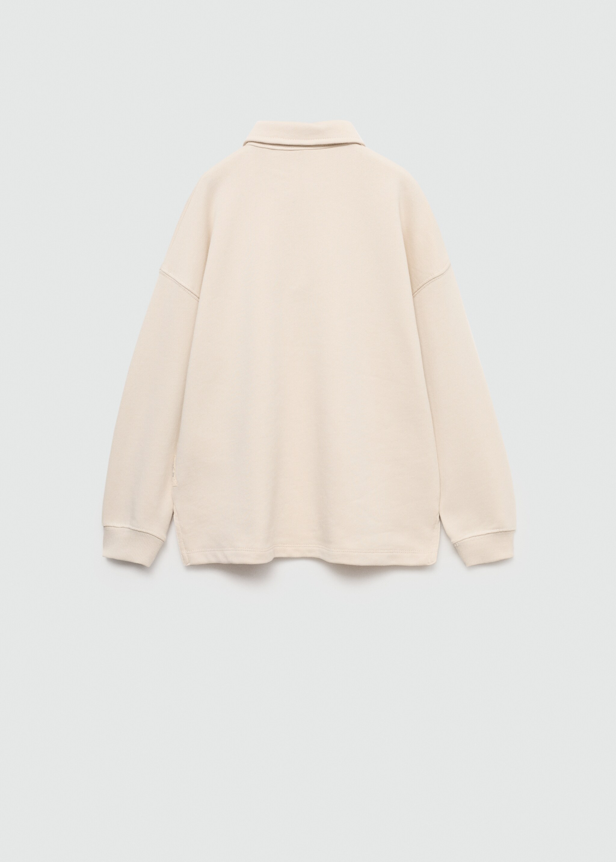 Long sleeves cotton polo - Reverse of the article, Sand. Ref: 77080612-00.