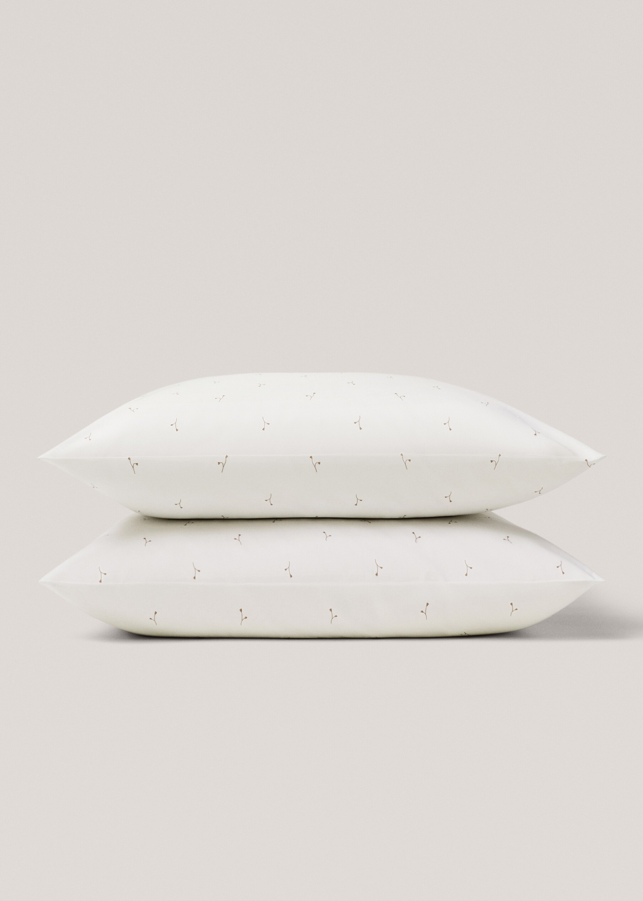 Taie d’oreiller coton fleurs 60x60 cm - Détail de l'article 3, Marron moyen. Ref: 77080613-00.