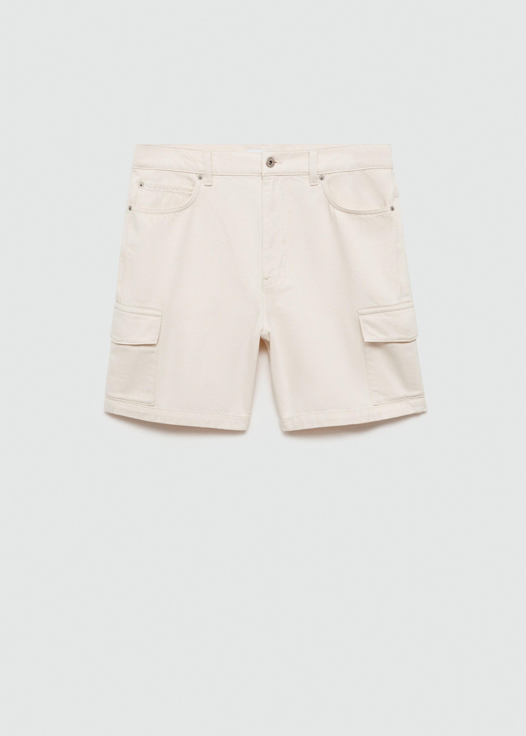 Denim cotton cargo shorts - Article without model, Off White. Ref: 77080619-00.