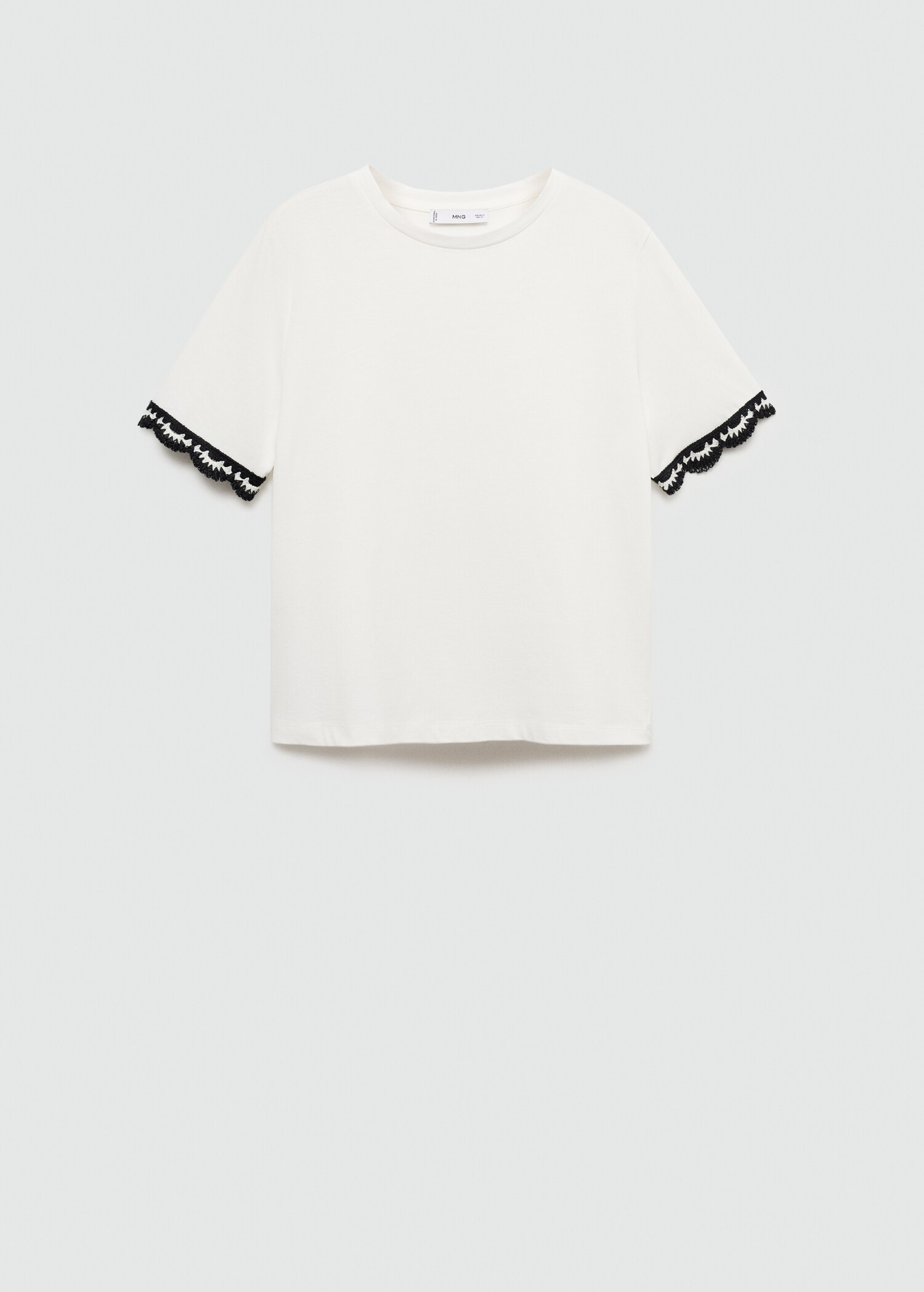 T-shirt with crochet-detail sleeves - Article without model