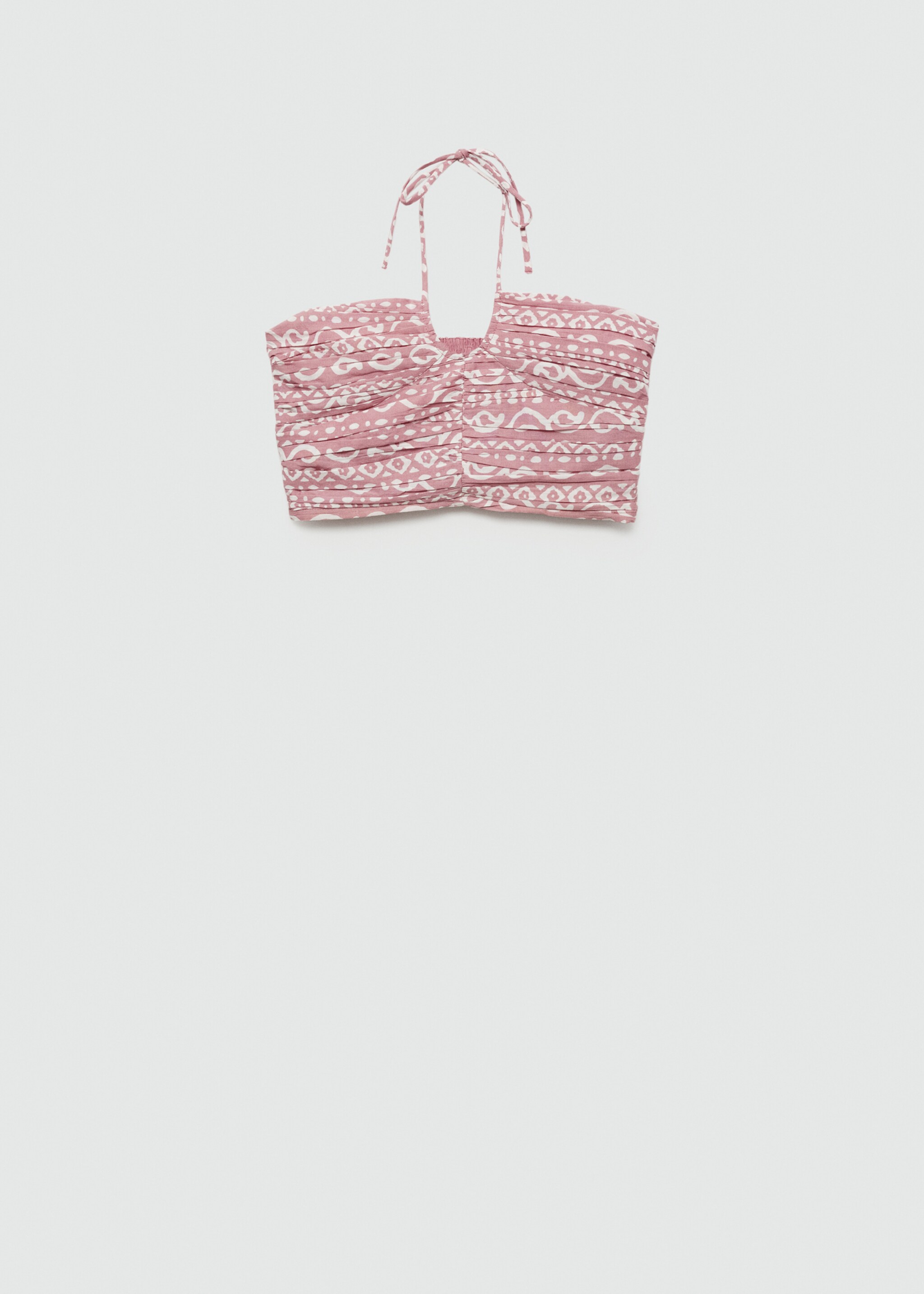 Printed crop top - Article without model, Pastel Pink. Ref: 77080627-00.