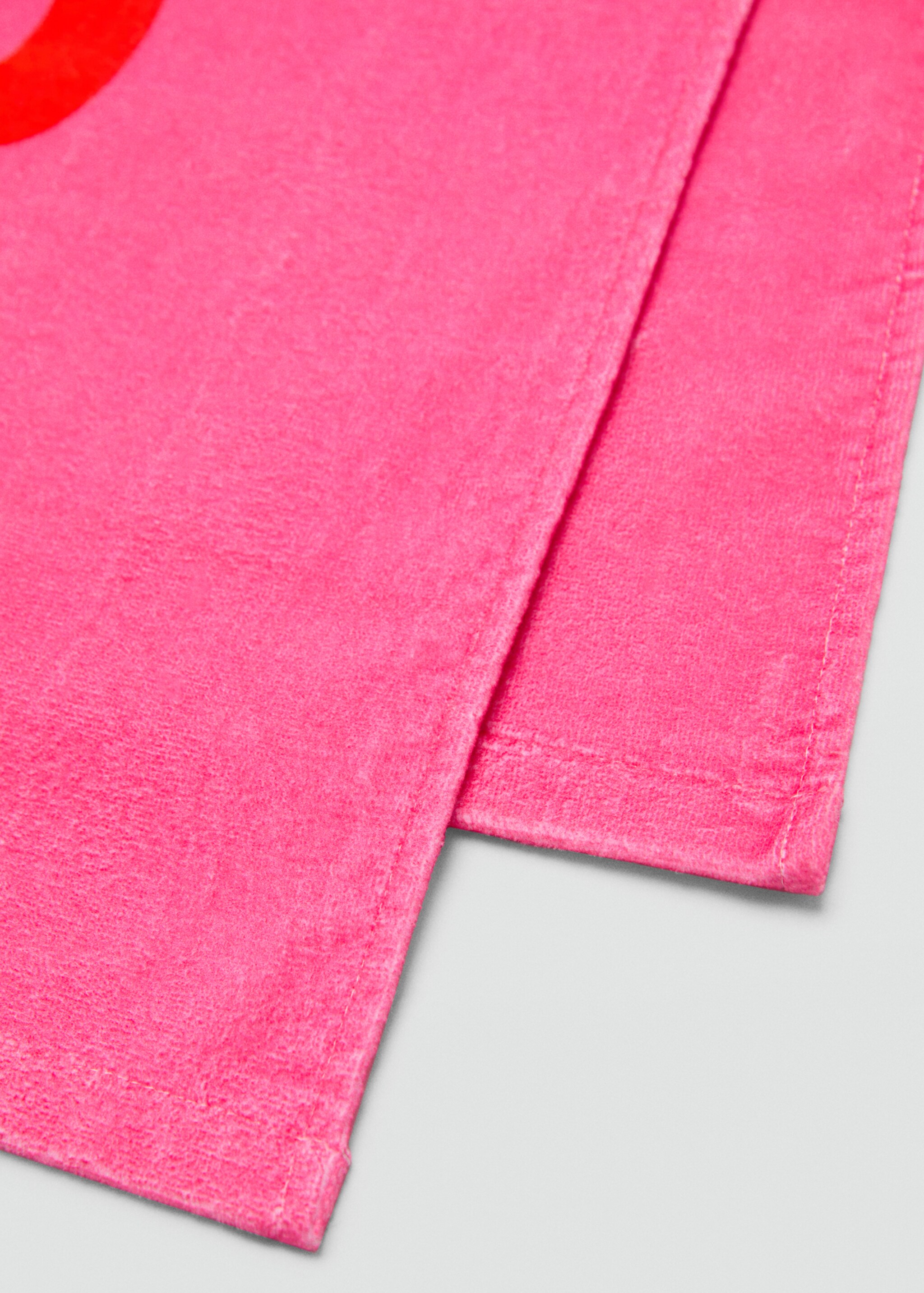 Cotton floral towel - Details of the article 1, Pink. Ref: 77080630-00.