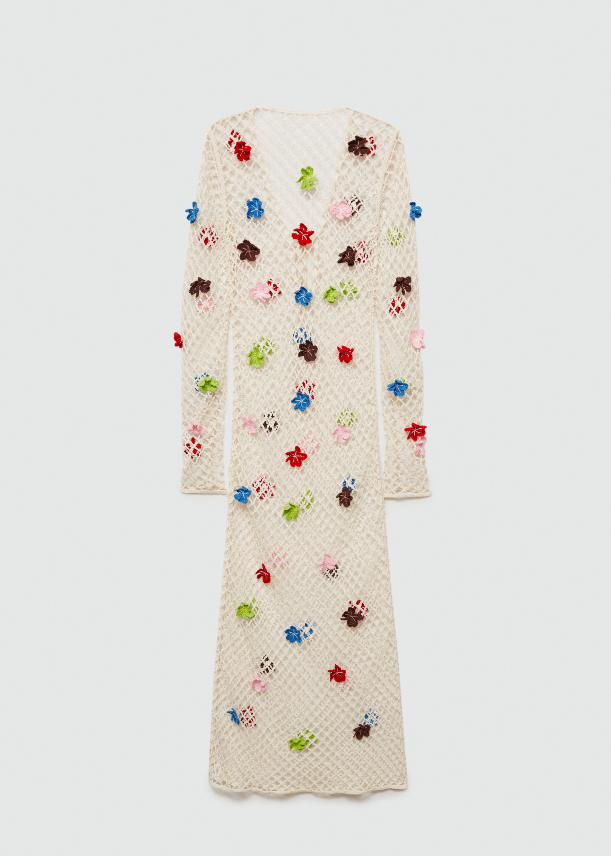Knitted dress with decorative flowers - Article without model