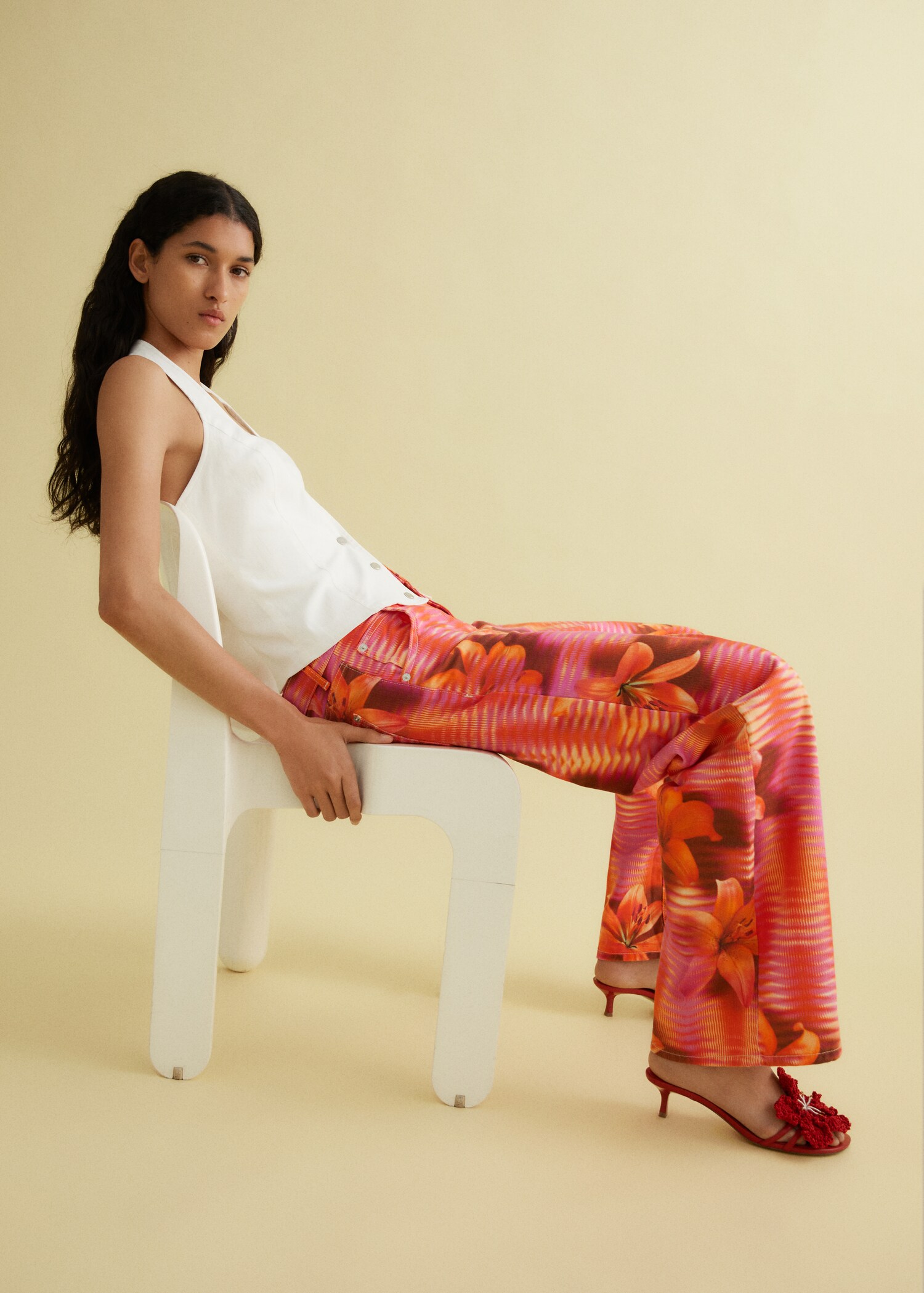 Printed wideleg jeans - Details of the article 1