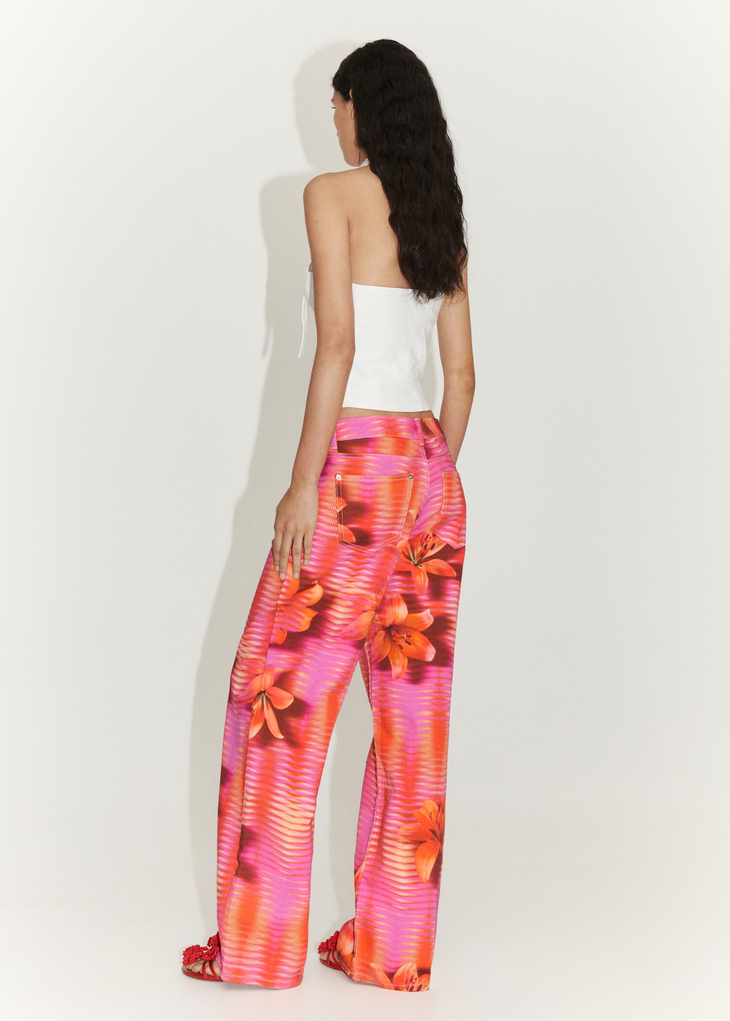 Printed wideleg jeans - Reverse of the article