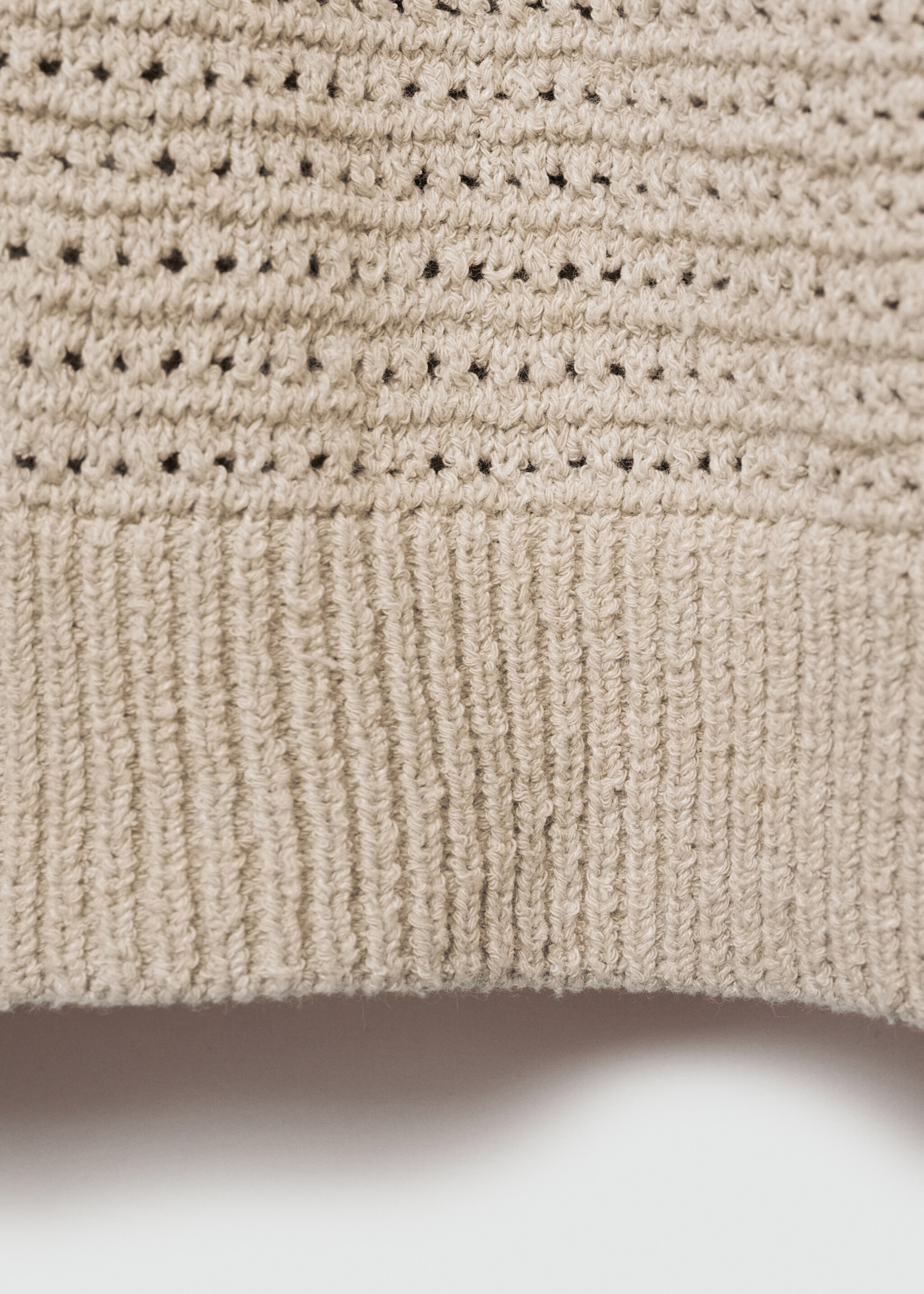 Openwork knit polo with buttons - Details of the article 0