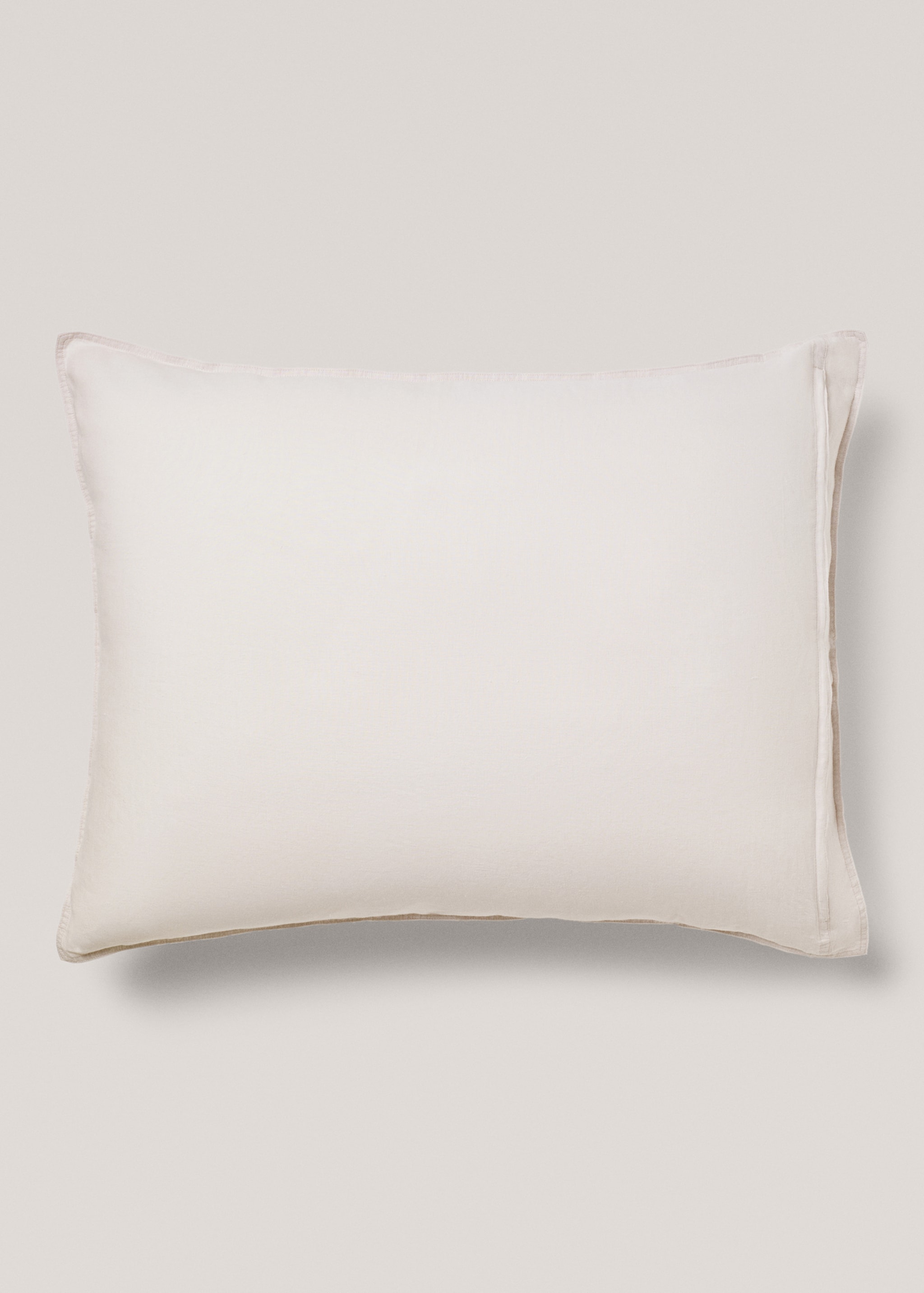 100% linen cushion cover 70x90cm - Details of the article 1, Light Heather Grey. Ref: 77081013-00.