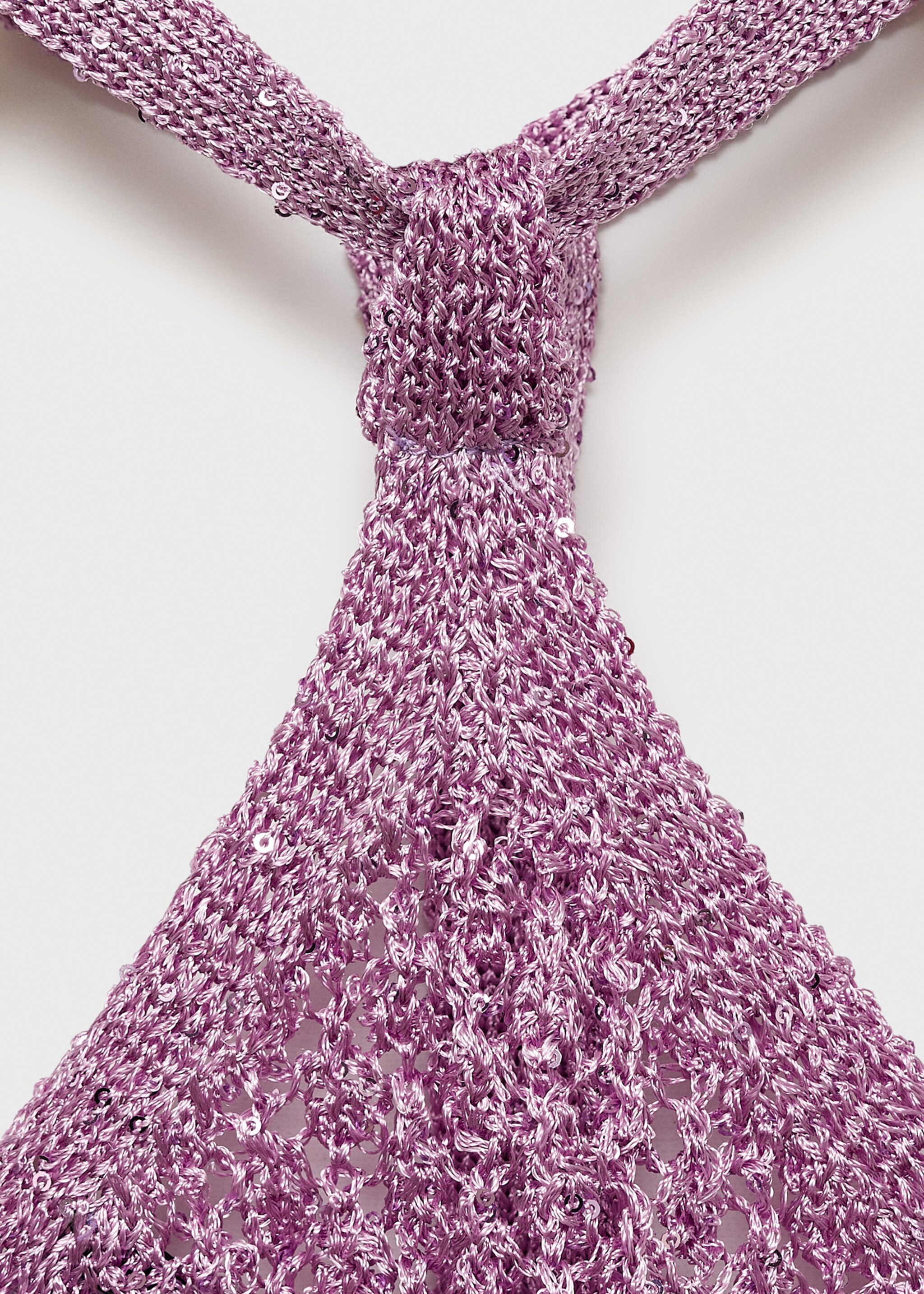 Asymmetrische top met pailletten - Detail van het artikel 8, Paars. Ref: 77081504-00.